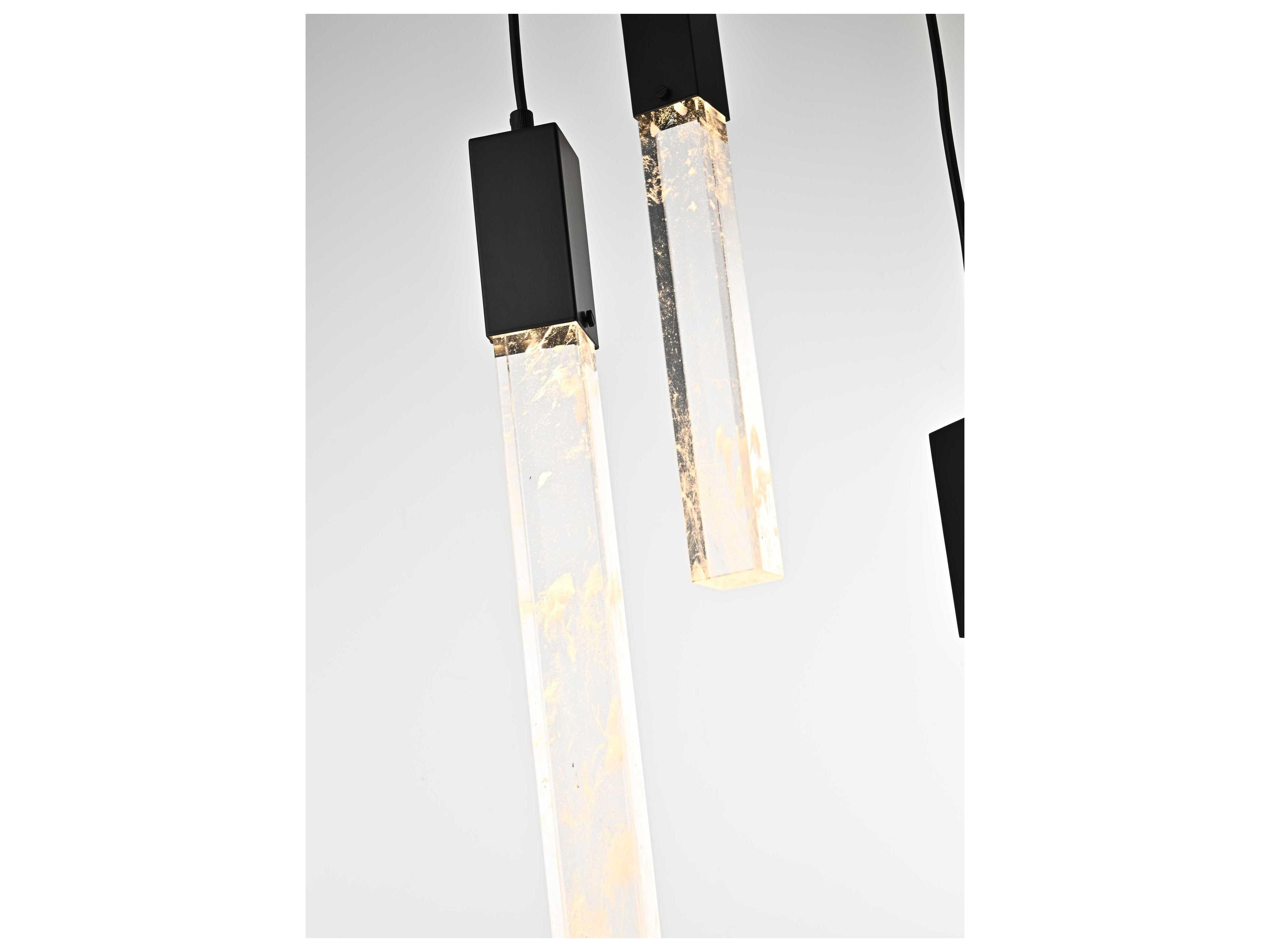 Elegant Lighting Aurora 5-Light Black Linear Pendant