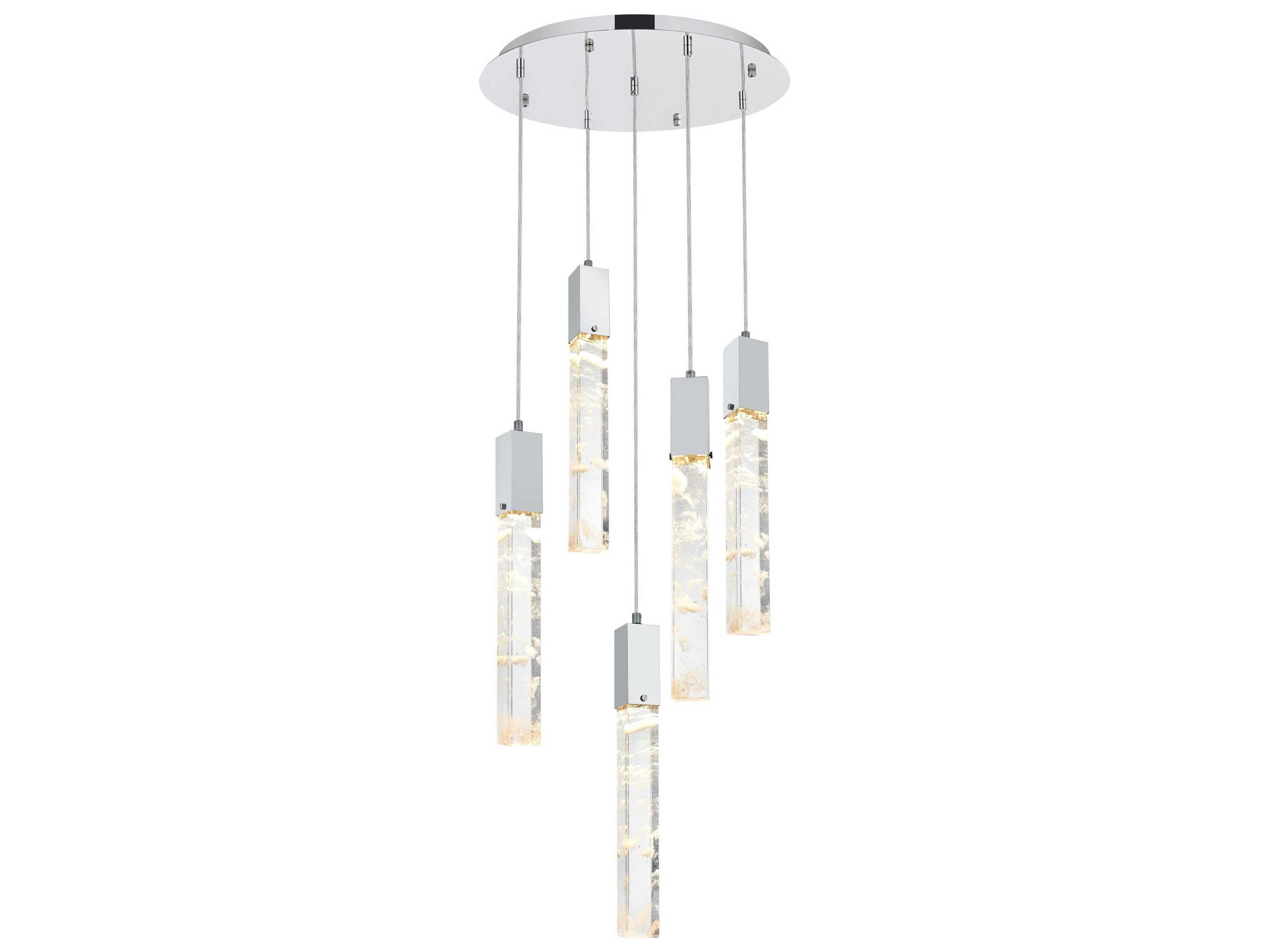 Aurora 5-Light Chrome Linear Pendant