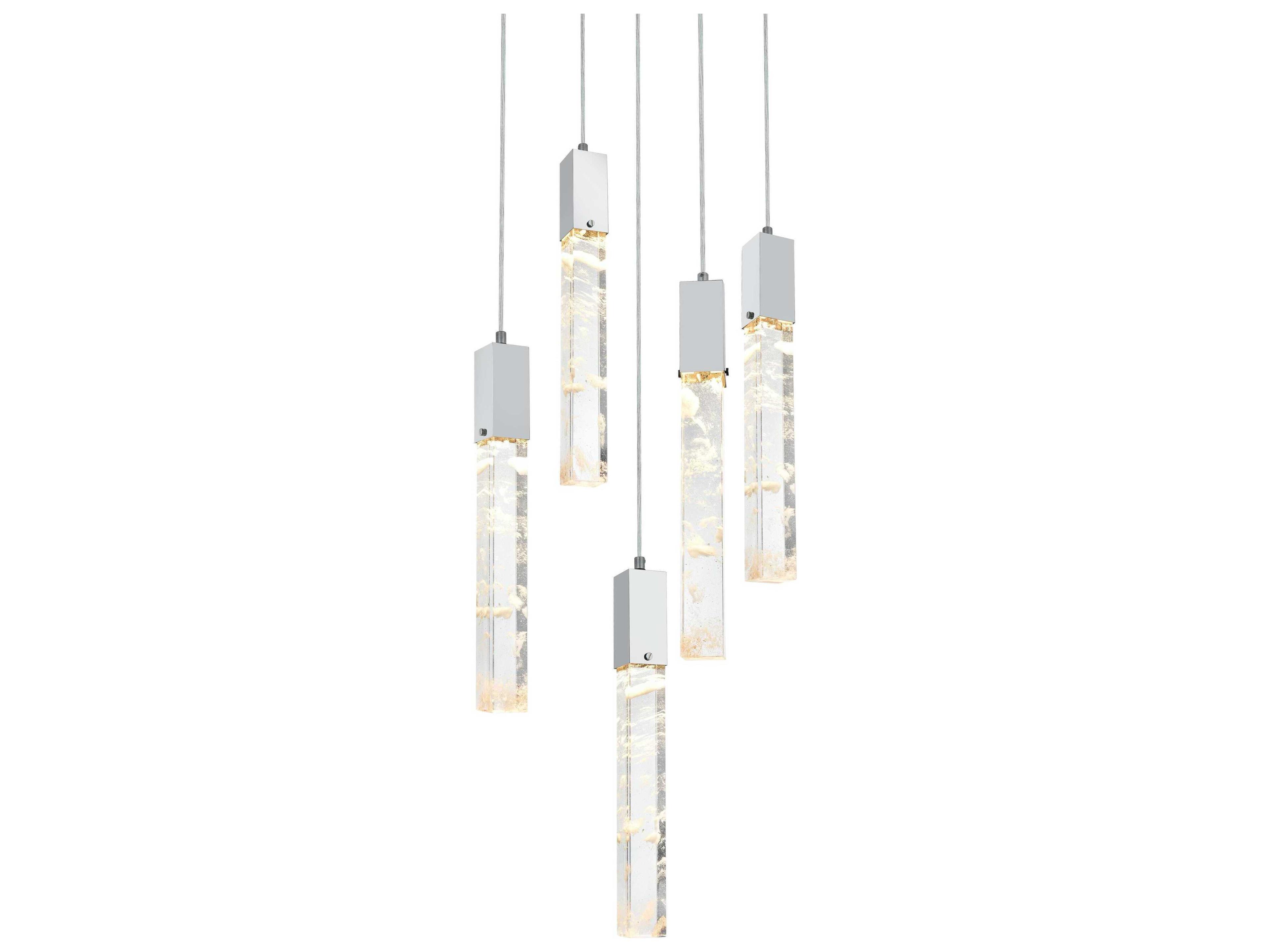 Elegant Lighting Aurora 5-Light Chrome Linear Pendant
