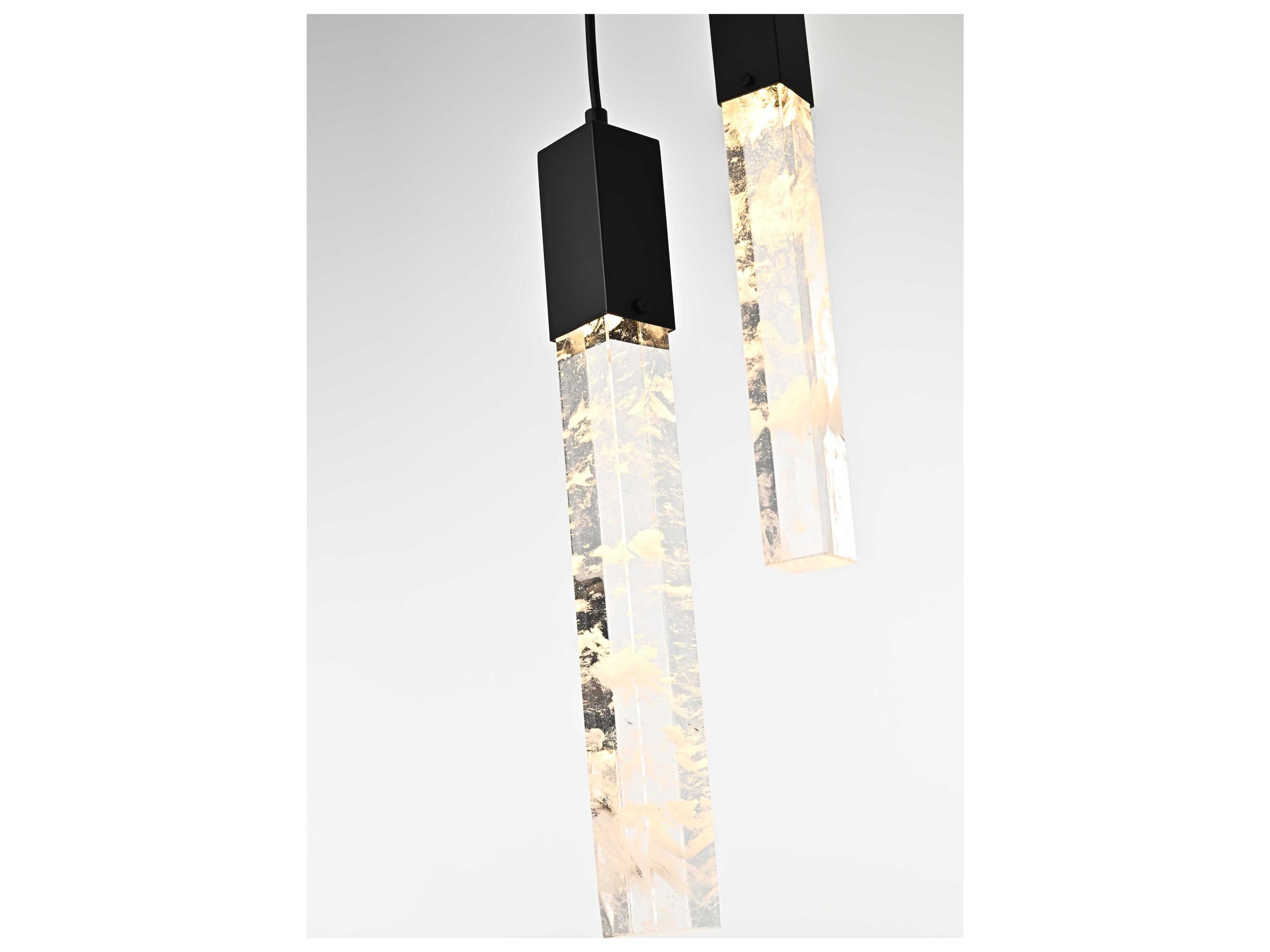 Elegant Lighting Aurora 9-Light Black Linear Pendant