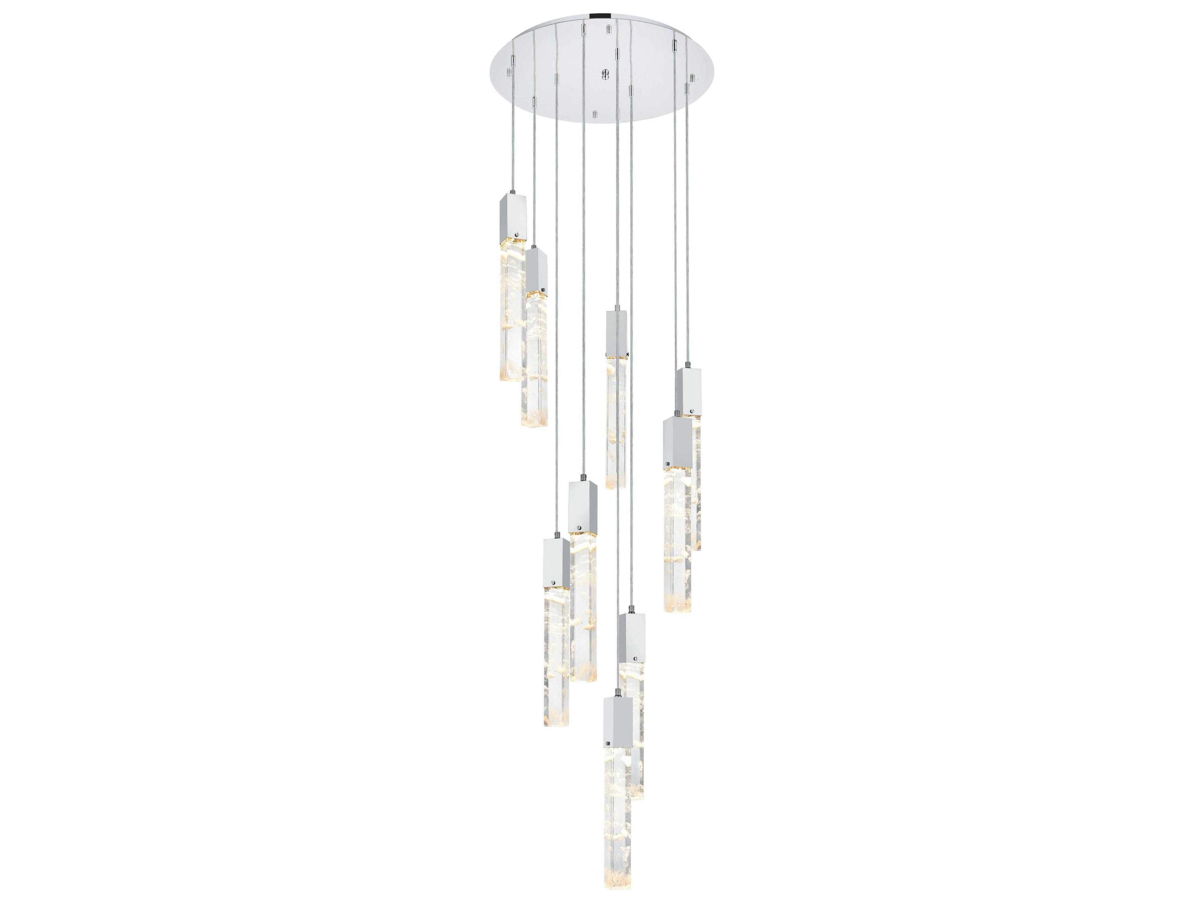 Elegant Lighting Aurora 9-Light Chrome Linear Pendant