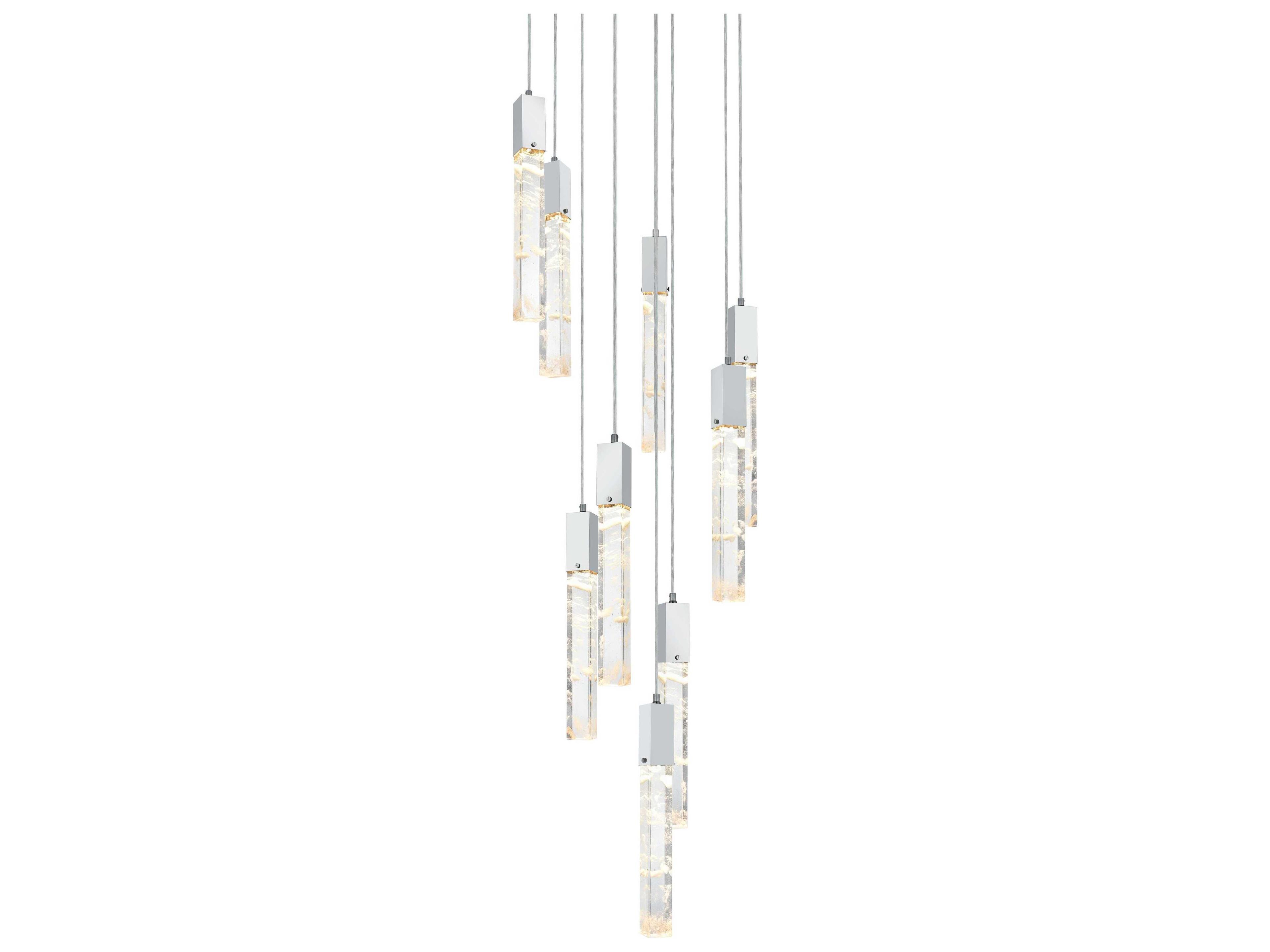 Elegant Lighting Aurora 9-Light Chrome Linear Pendant