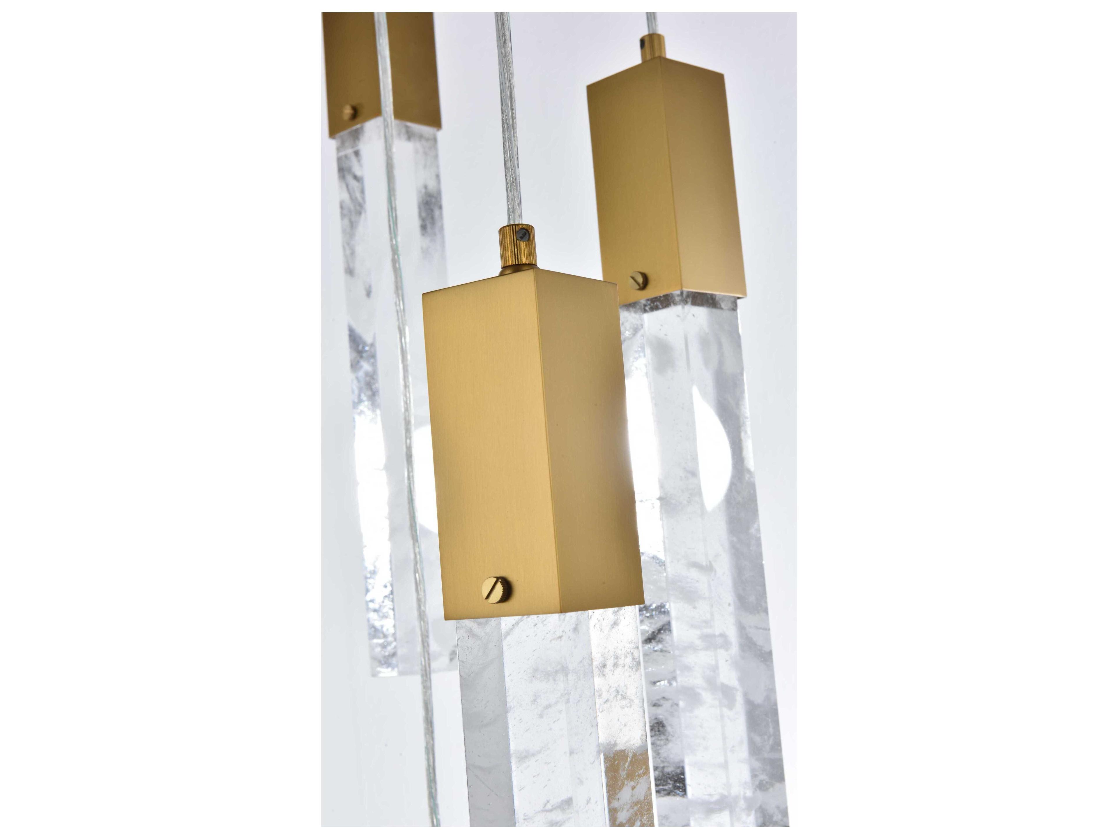 Elegant Lighting Aurora 9-Light Satin Gold Linear Pendant