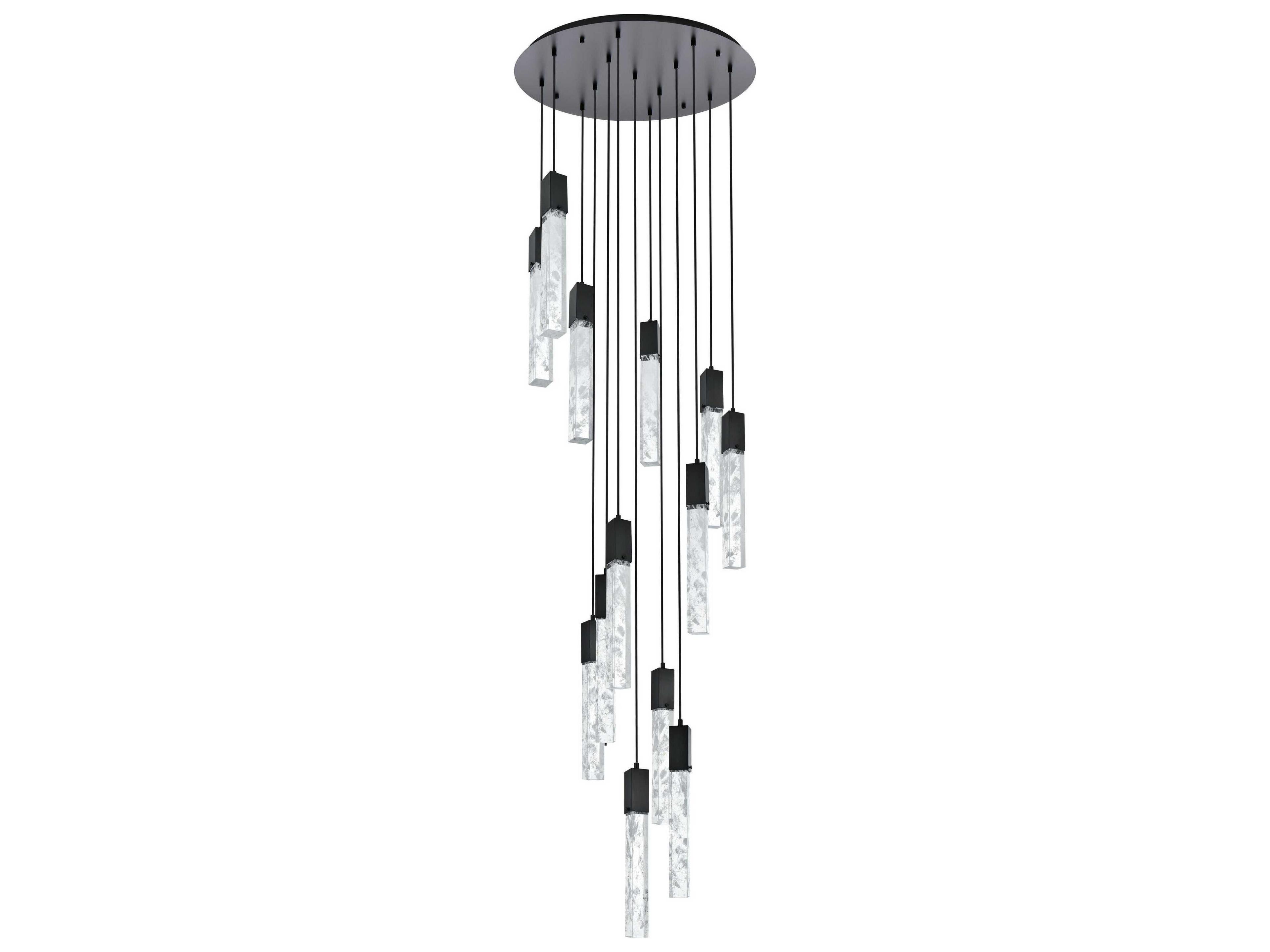 Elegant Lighting Aurora 13-Light Black Linear Pendant