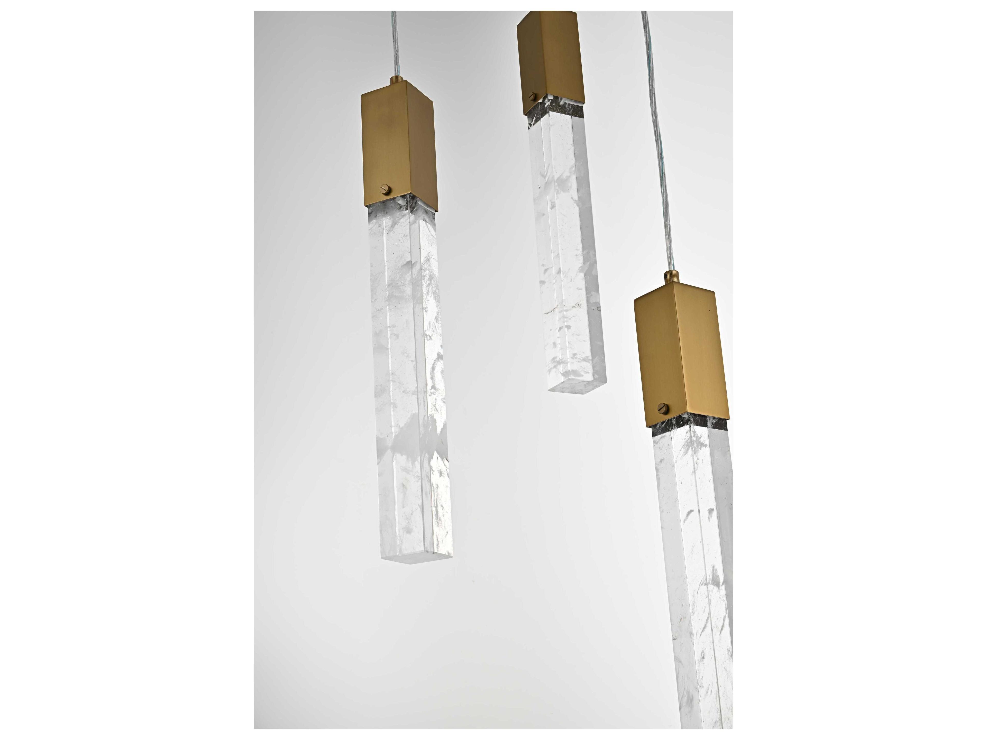 Elegant Lighting Aurora 13-Light Satin Gold Linear Pendant