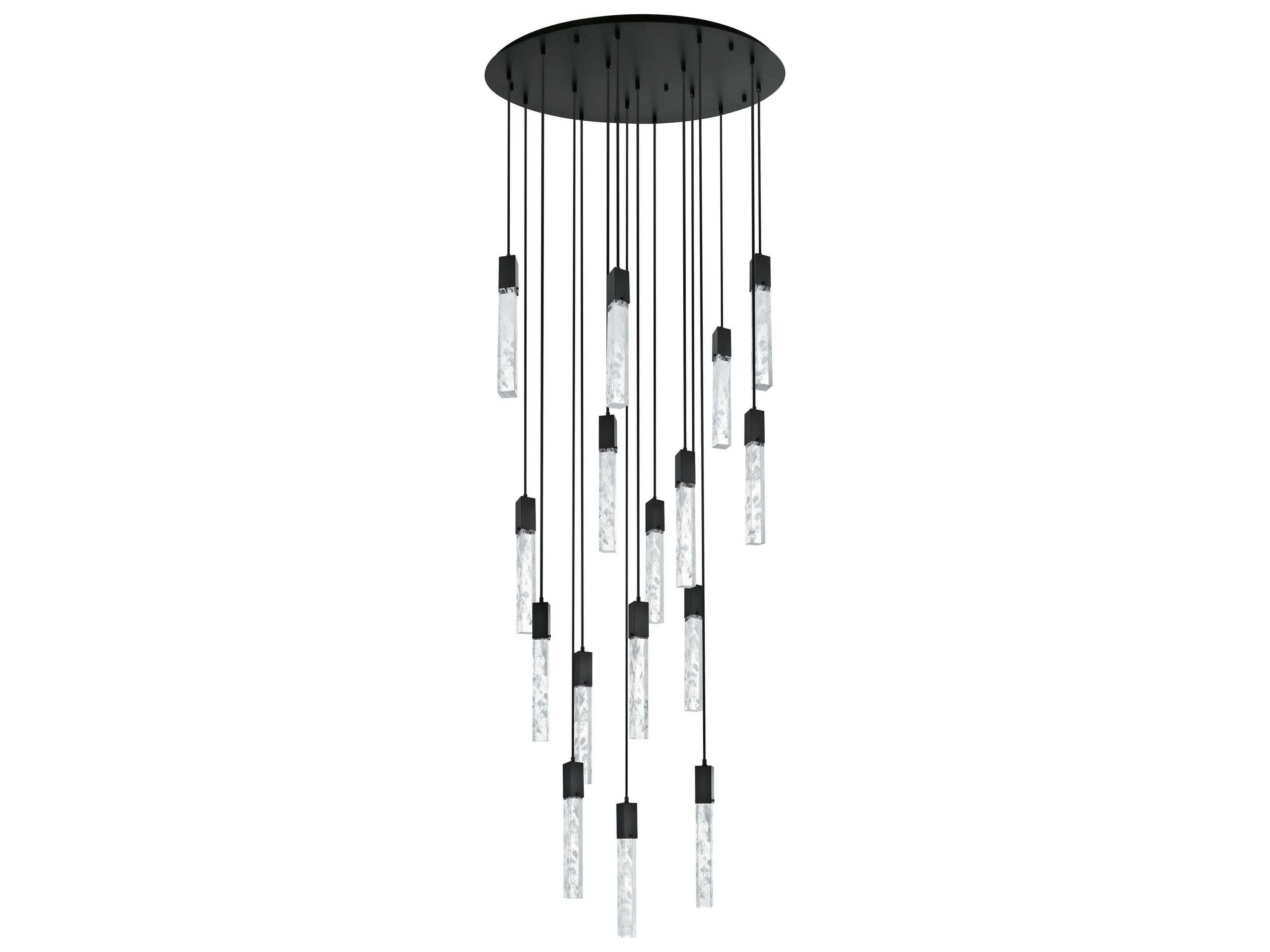 Elegant Lighting Aurora 16-Light Black Linear Pendant