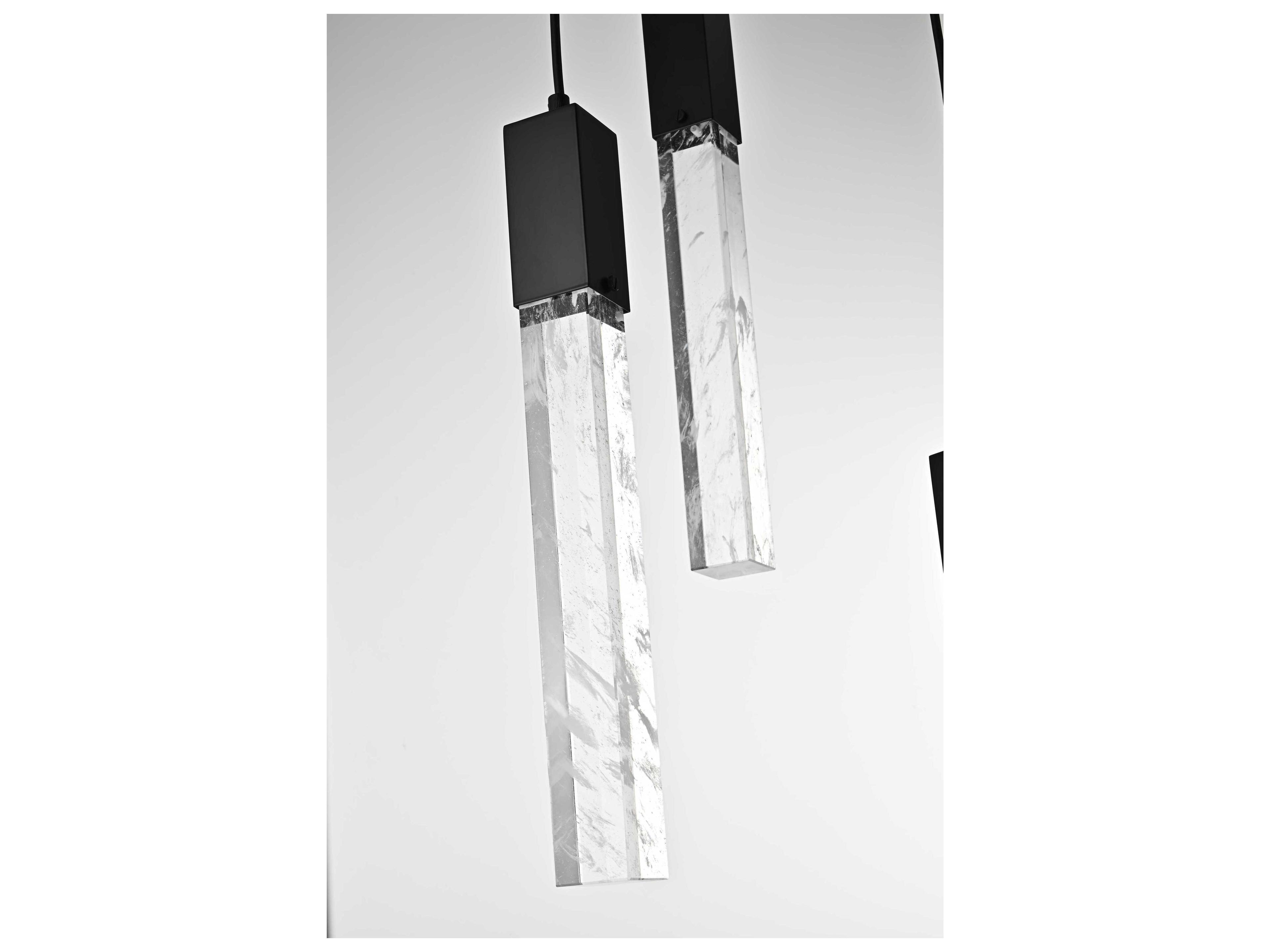 Elegant Lighting Aurora 16-Light Black Linear Pendant