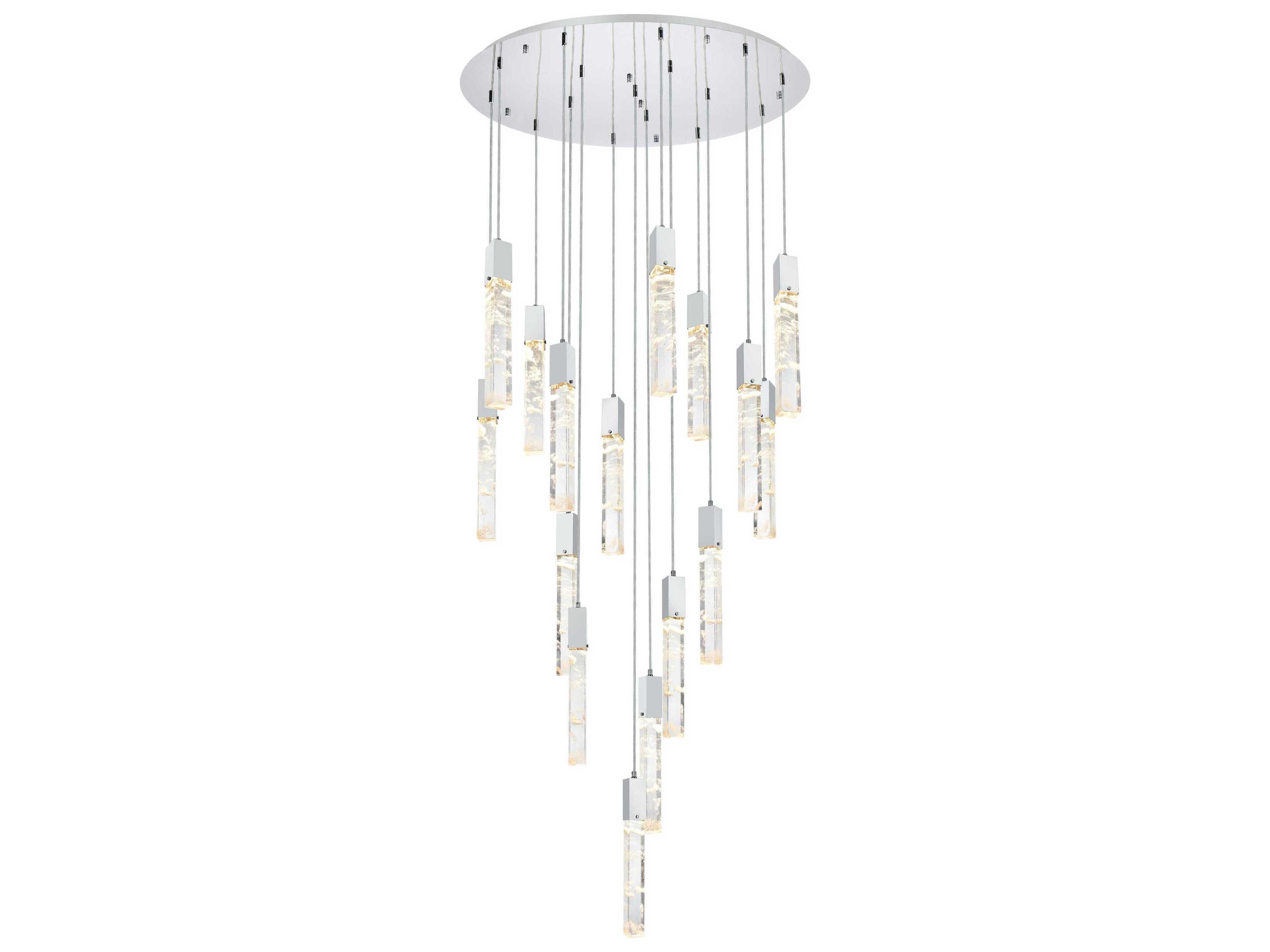 Elegant Lighting Aurora 16-Light Chrome Linear Pendant