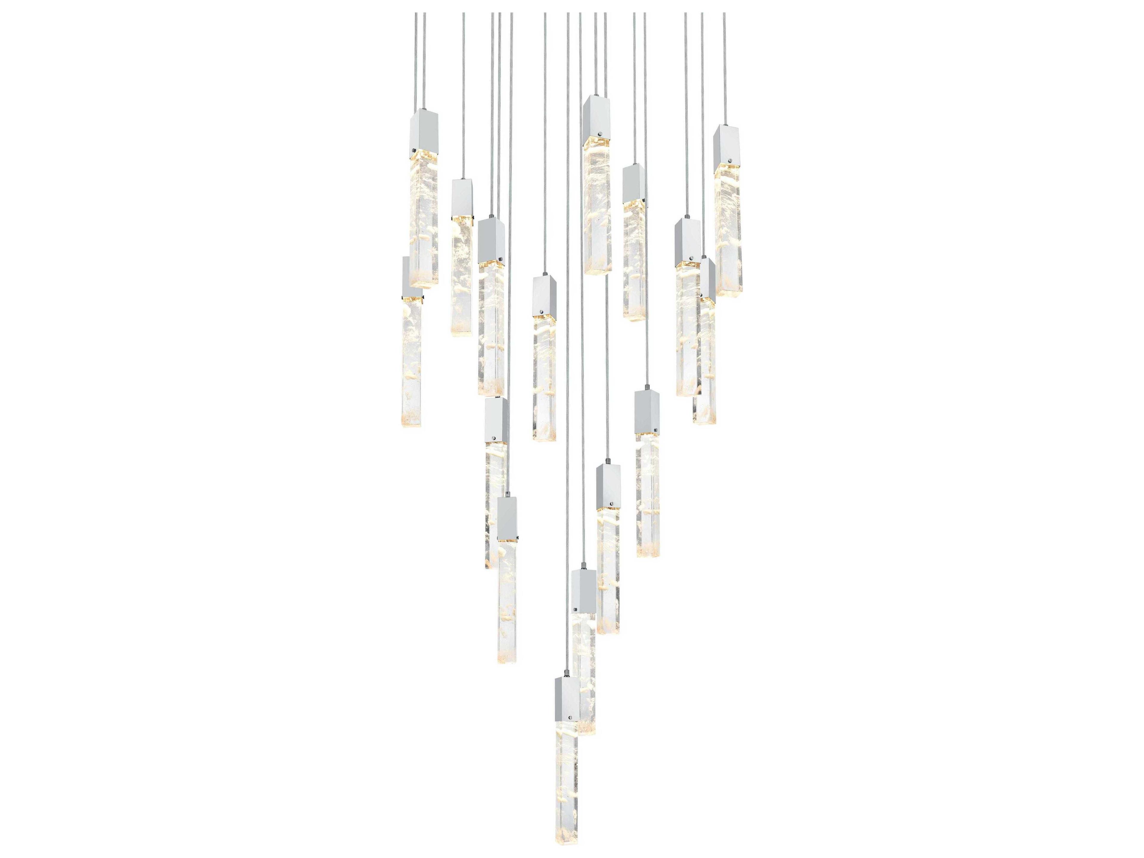 Elegant Lighting Aurora 16-Light Chrome Linear Pendant