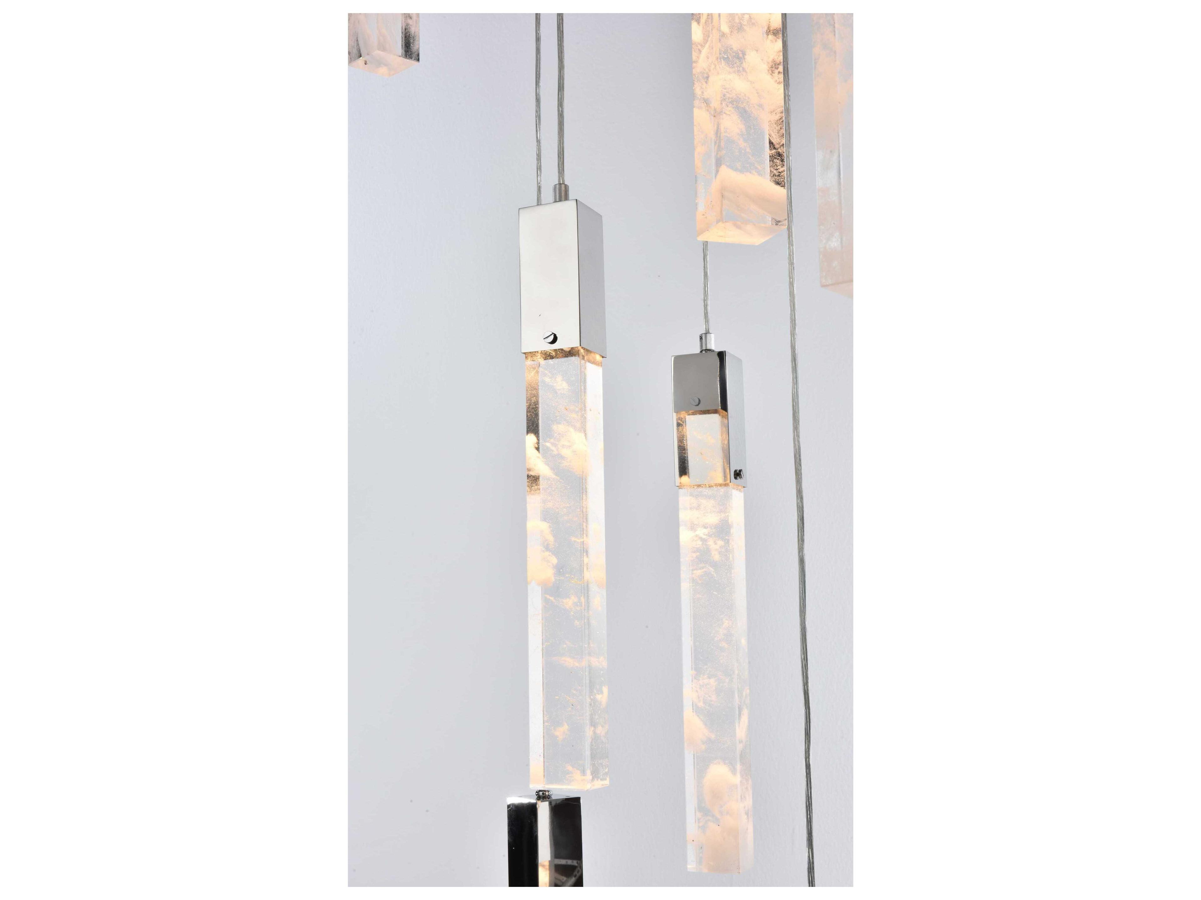 Elegant Lighting Aurora 16-Light Chrome Linear Pendant