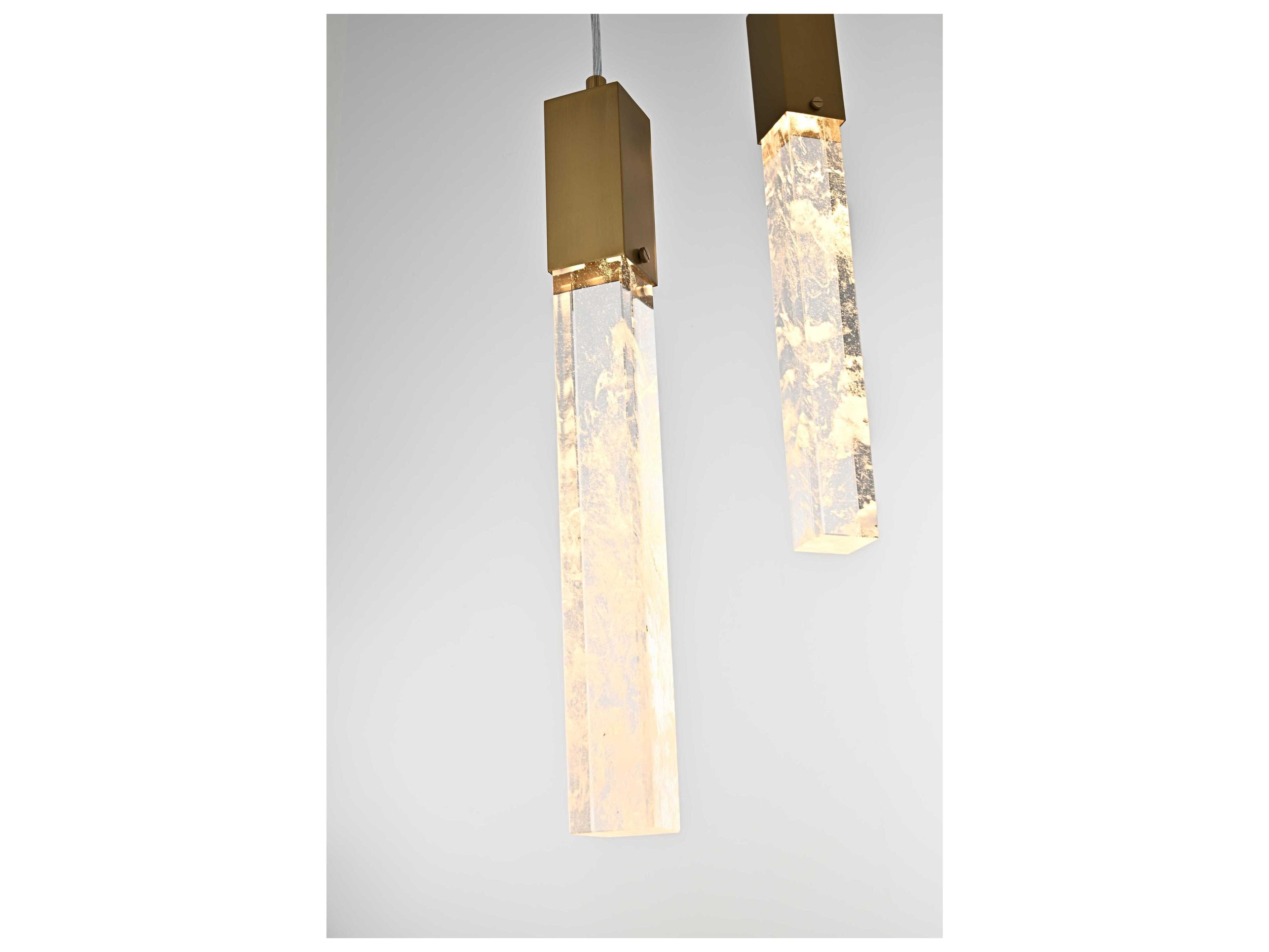Elegant Lighting Aurora 16-Light Satin Gold Linear Pendant