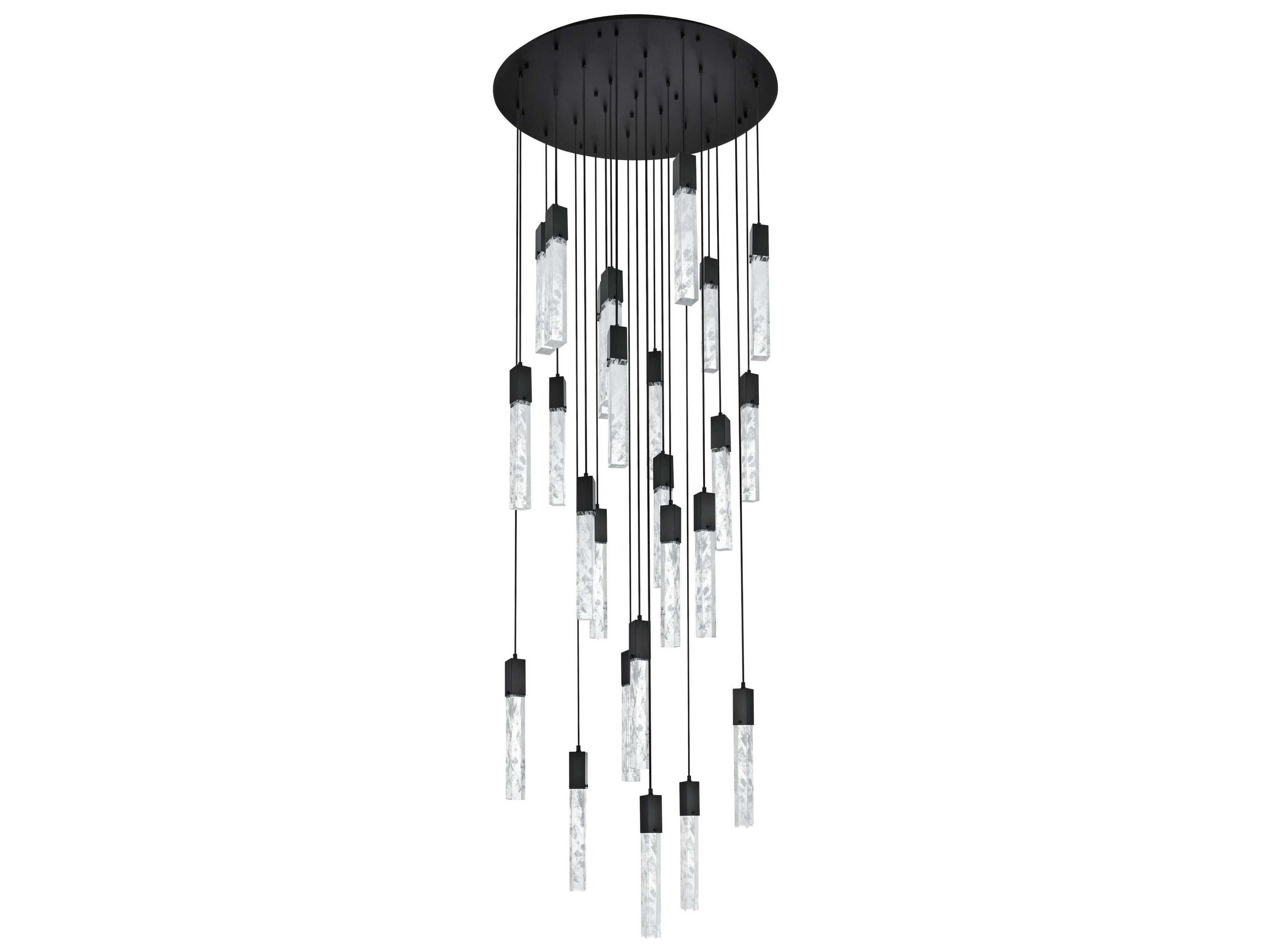 Elegant Lighting Aurora 25-Light Black Linear Pendant