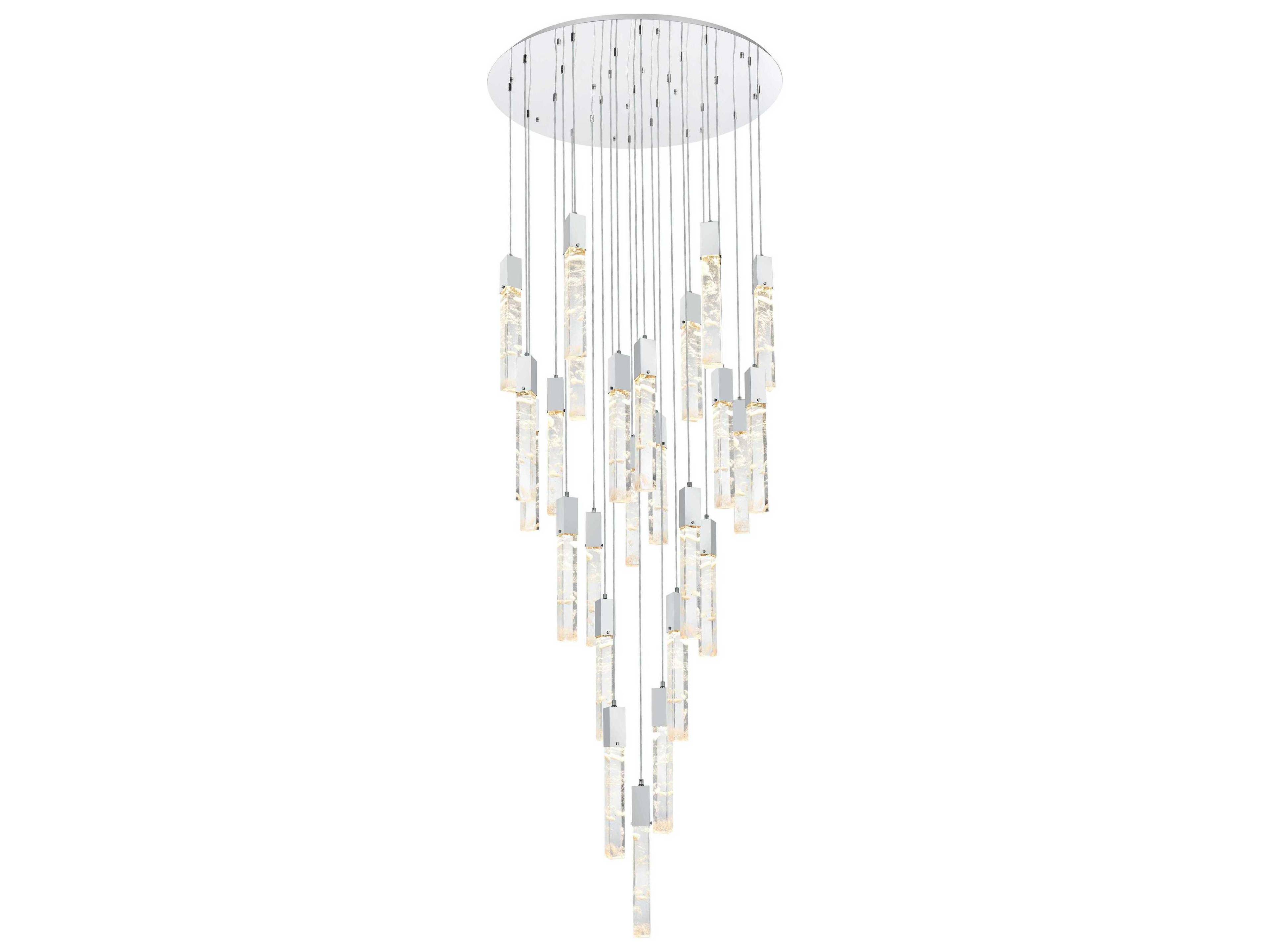 Elegant Lighting Aurora 25-Light Chrome Linear Pendant