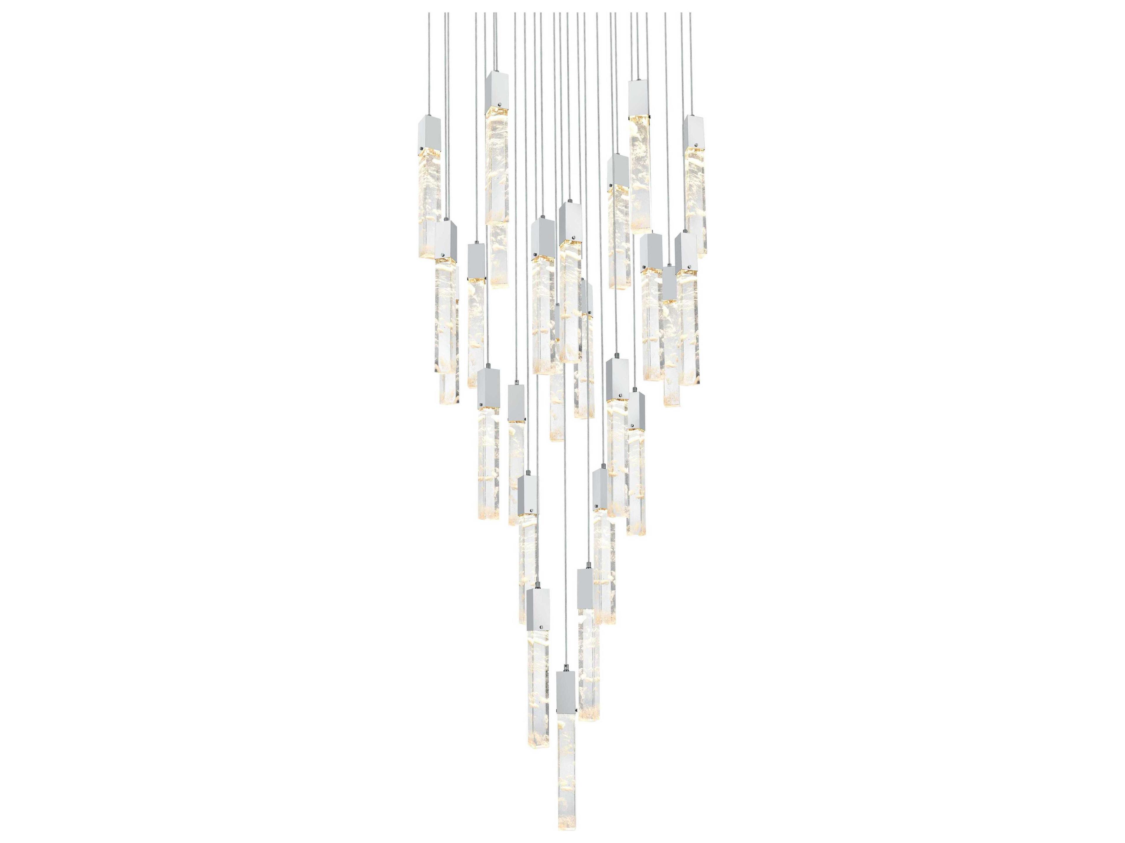Elegant Lighting Aurora 25-Light Chrome Linear Pendant