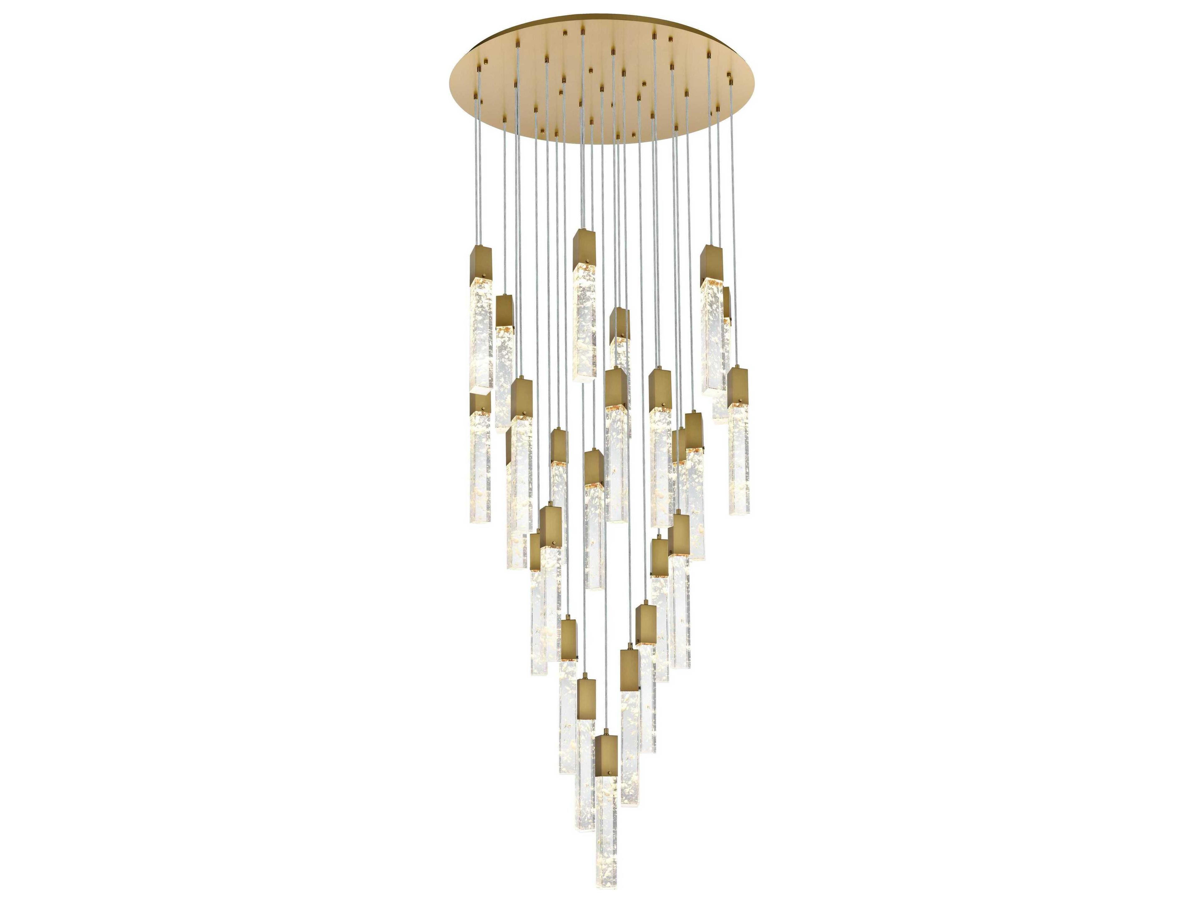 Elegant Lighting Aurora 25-Light Satin Gold Linear Pendant