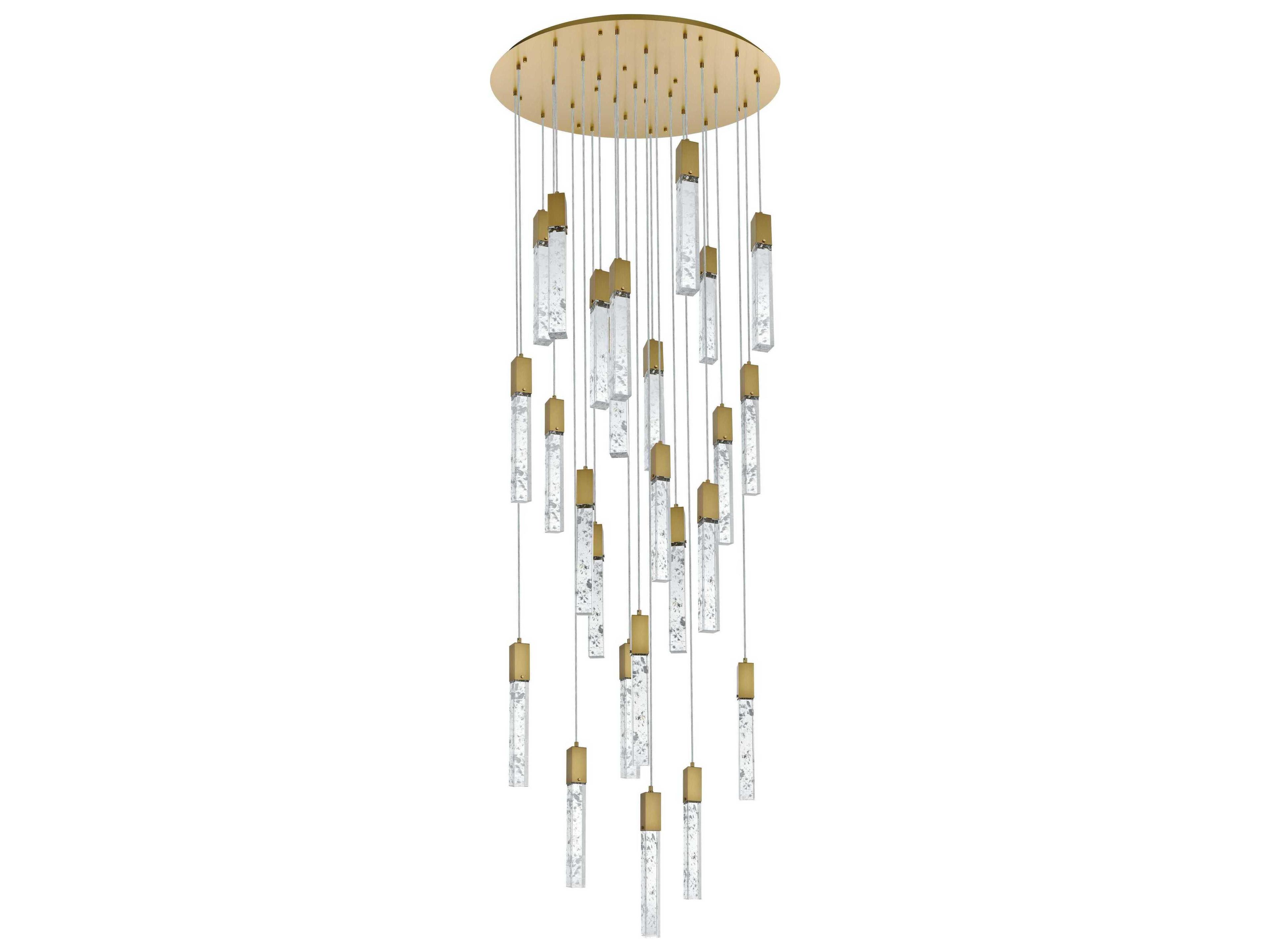 Elegant Lighting Aurora 25-Light Satin Gold Linear Pendant