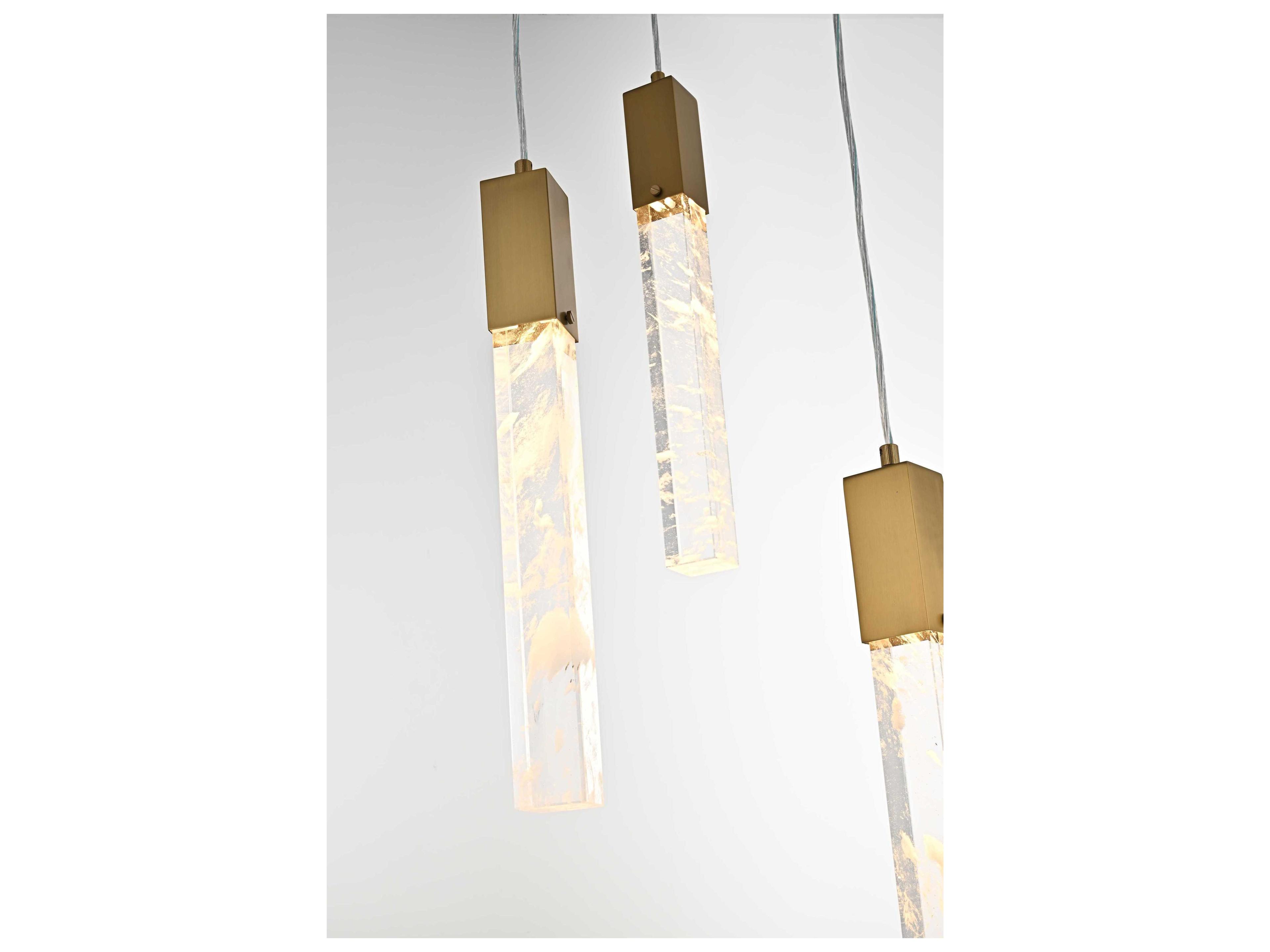 Elegant Lighting Aurora 25-Light Satin Gold Linear Pendant