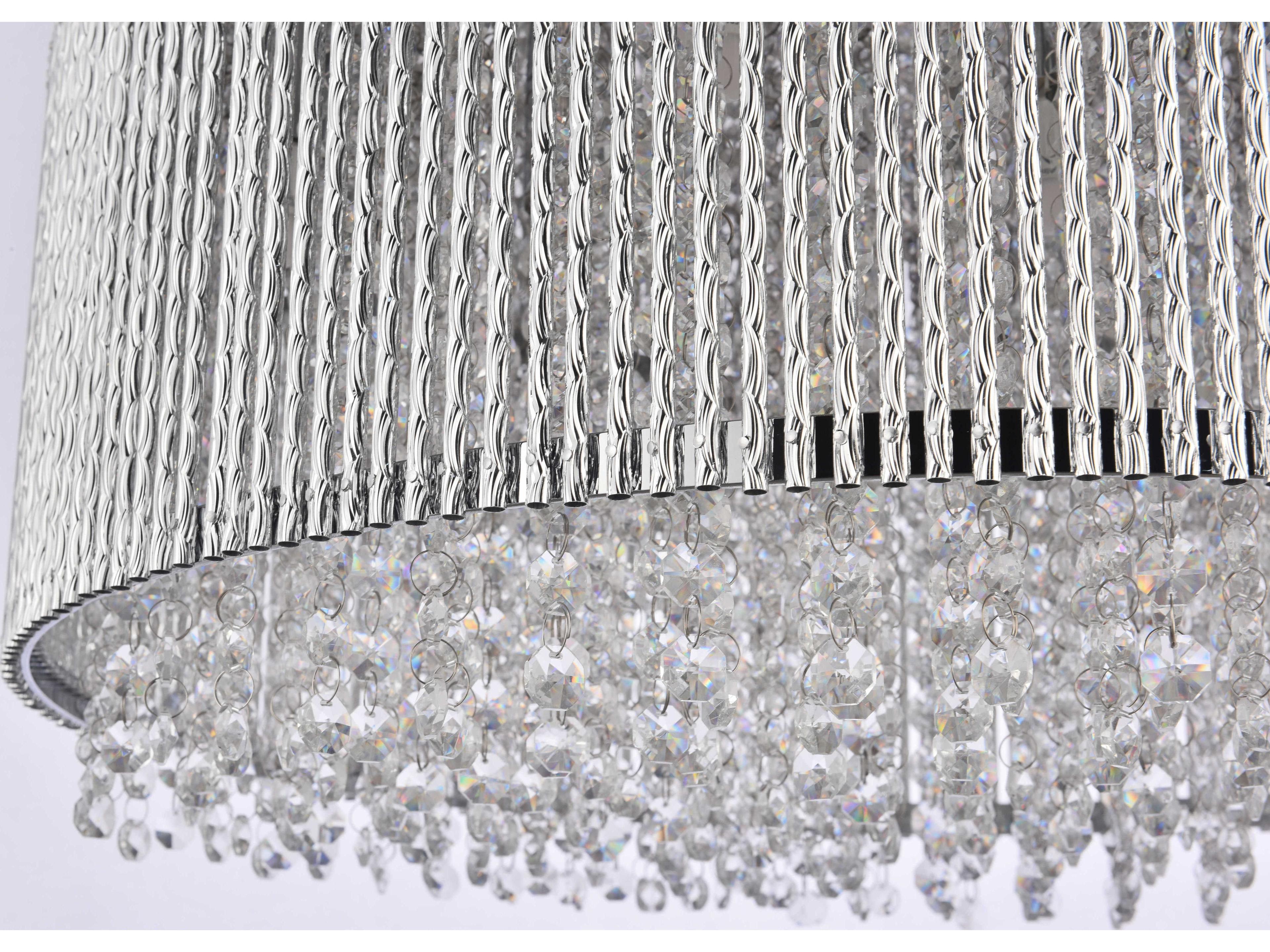 Elegant Lighting Influx 1-Light Chrome Clear Crystal Drum Pendant