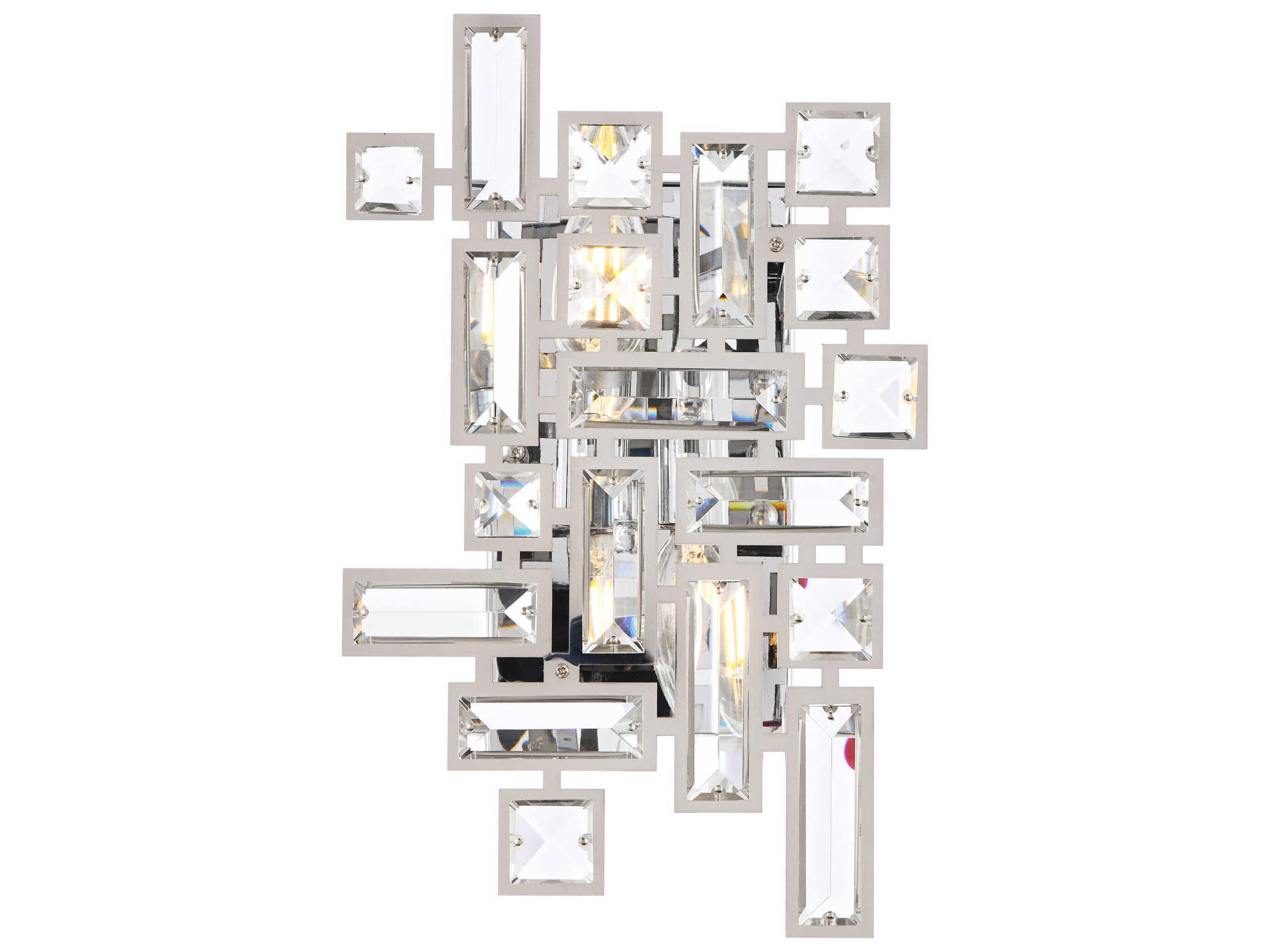 Elegant Lighting Picasso 2-Light Chrome Crystal Wall Sconce
