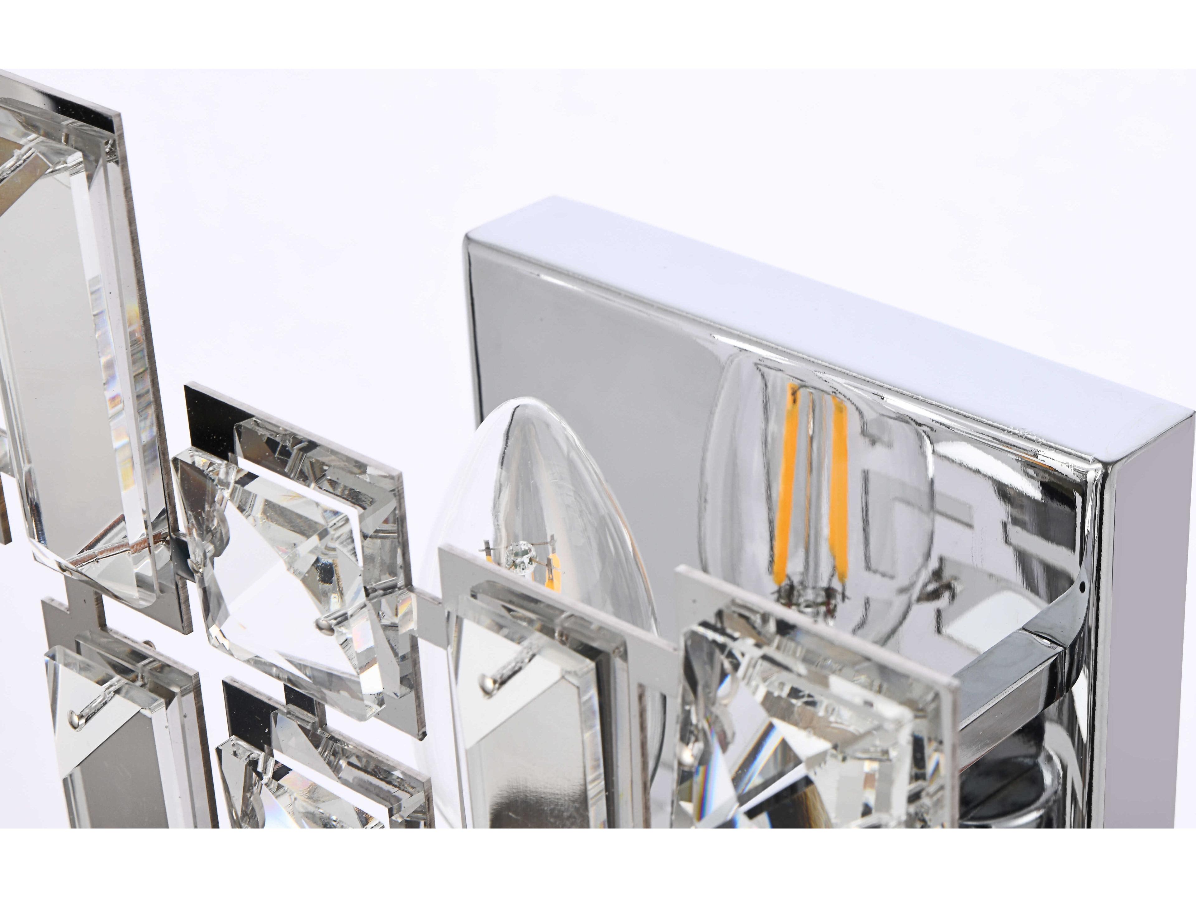 Elegant Lighting Picasso 2-Light Chrome Crystal Wall Sconce