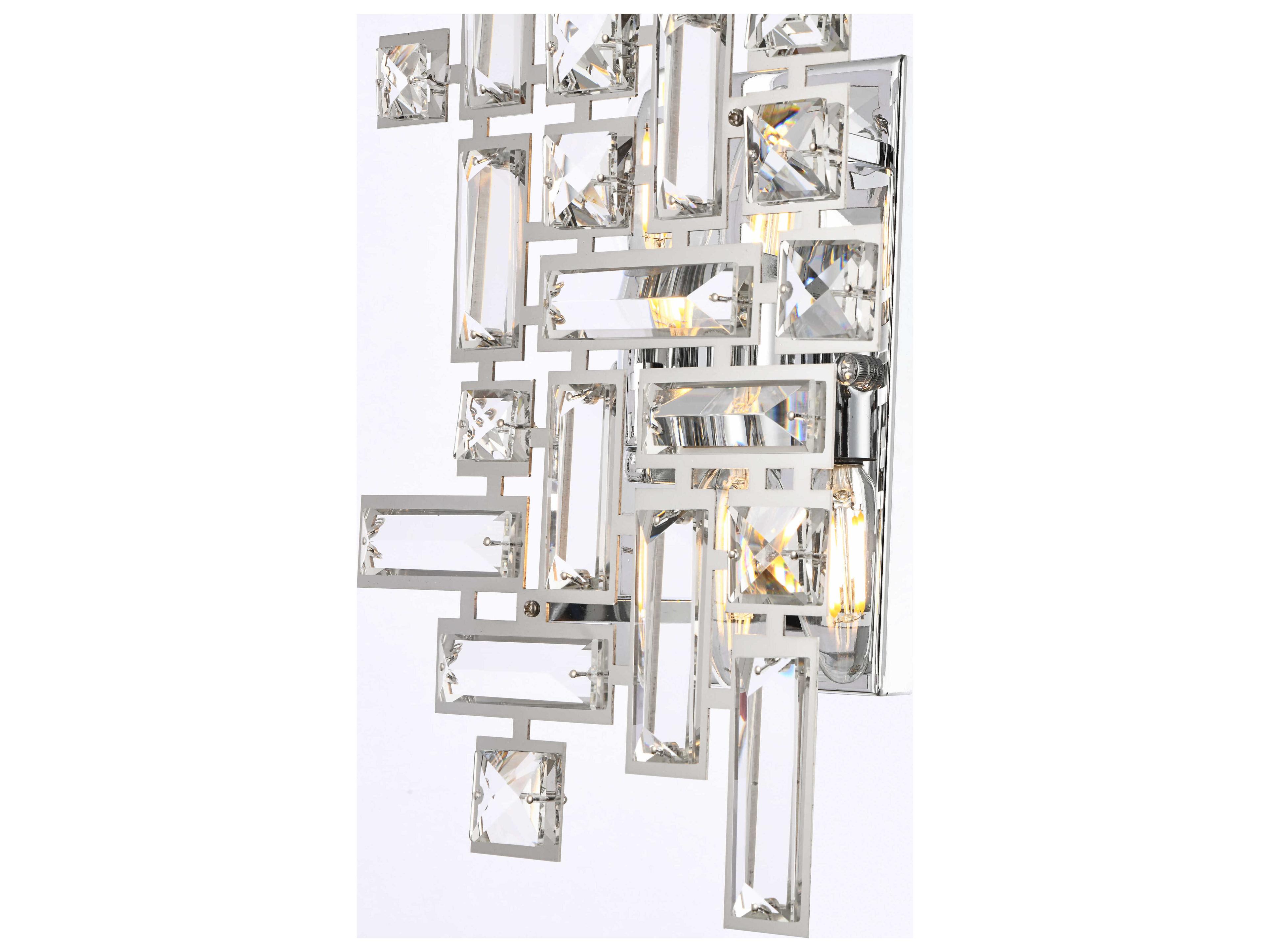 Elegant Lighting Picasso 2-Light Chrome Crystal Wall Sconce