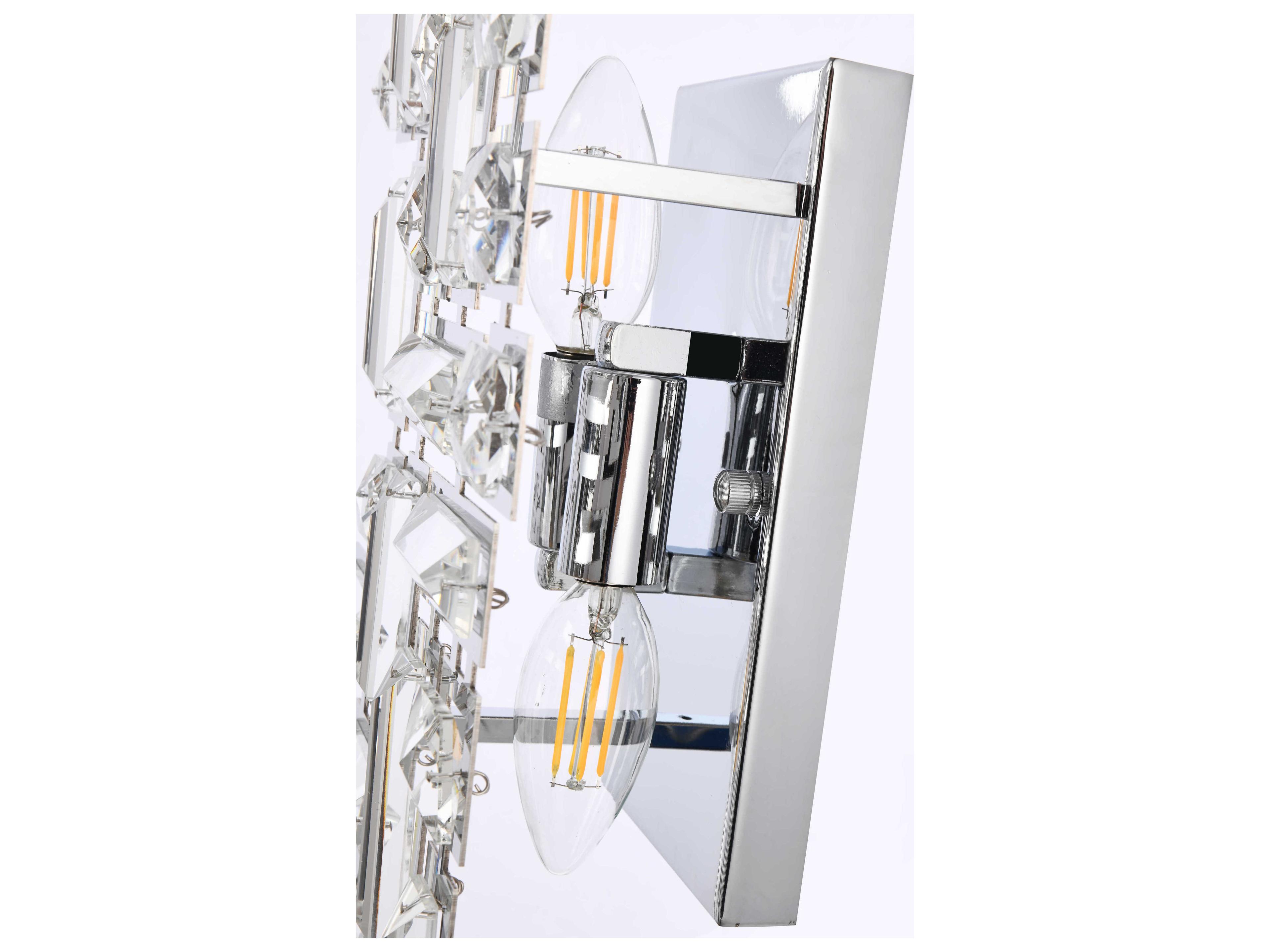 Elegant Lighting Picasso 2-Light Chrome Crystal Wall Sconce