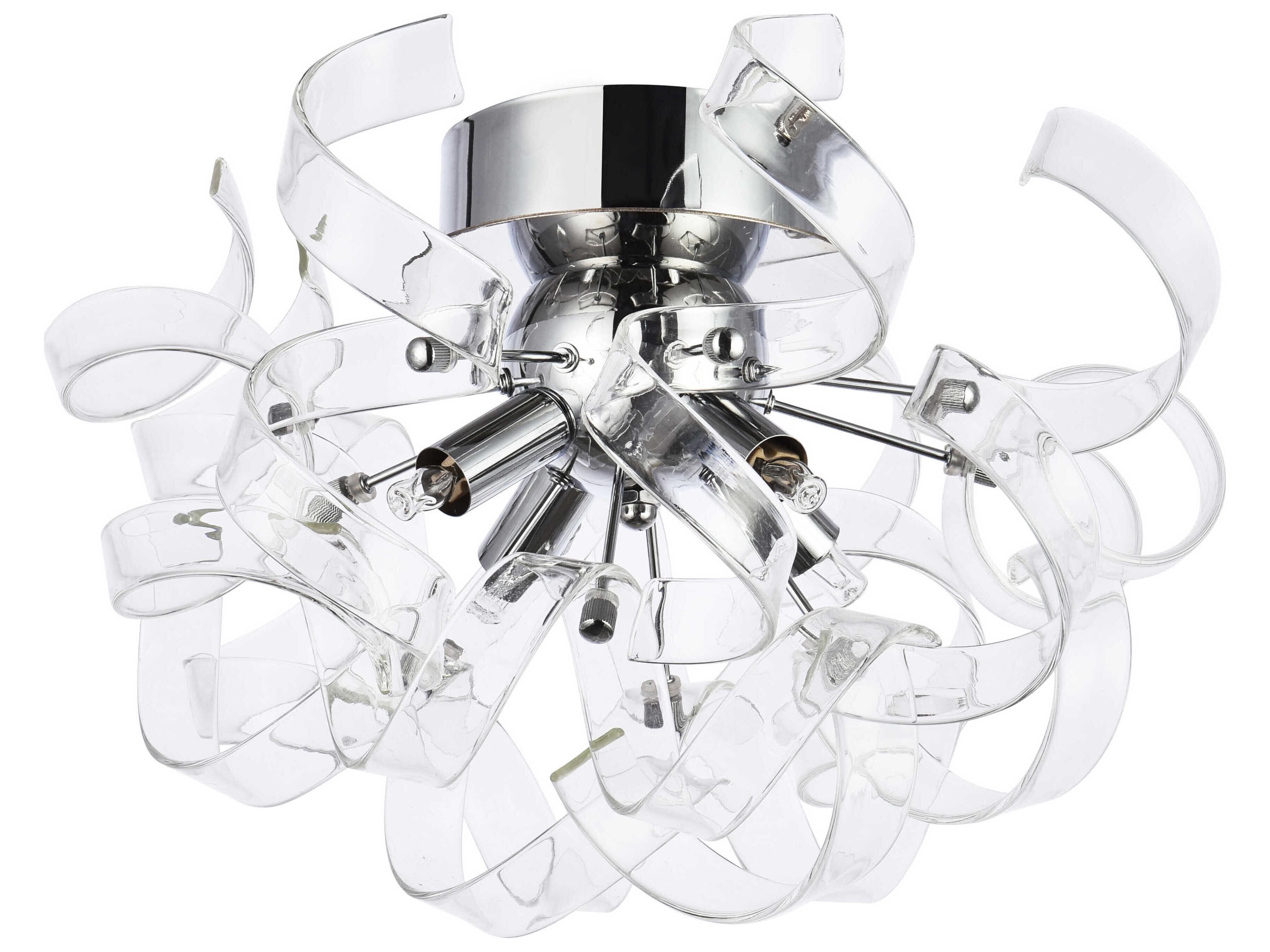 Elegant Lighting Ritz 4-Light Chrome Flush Mount