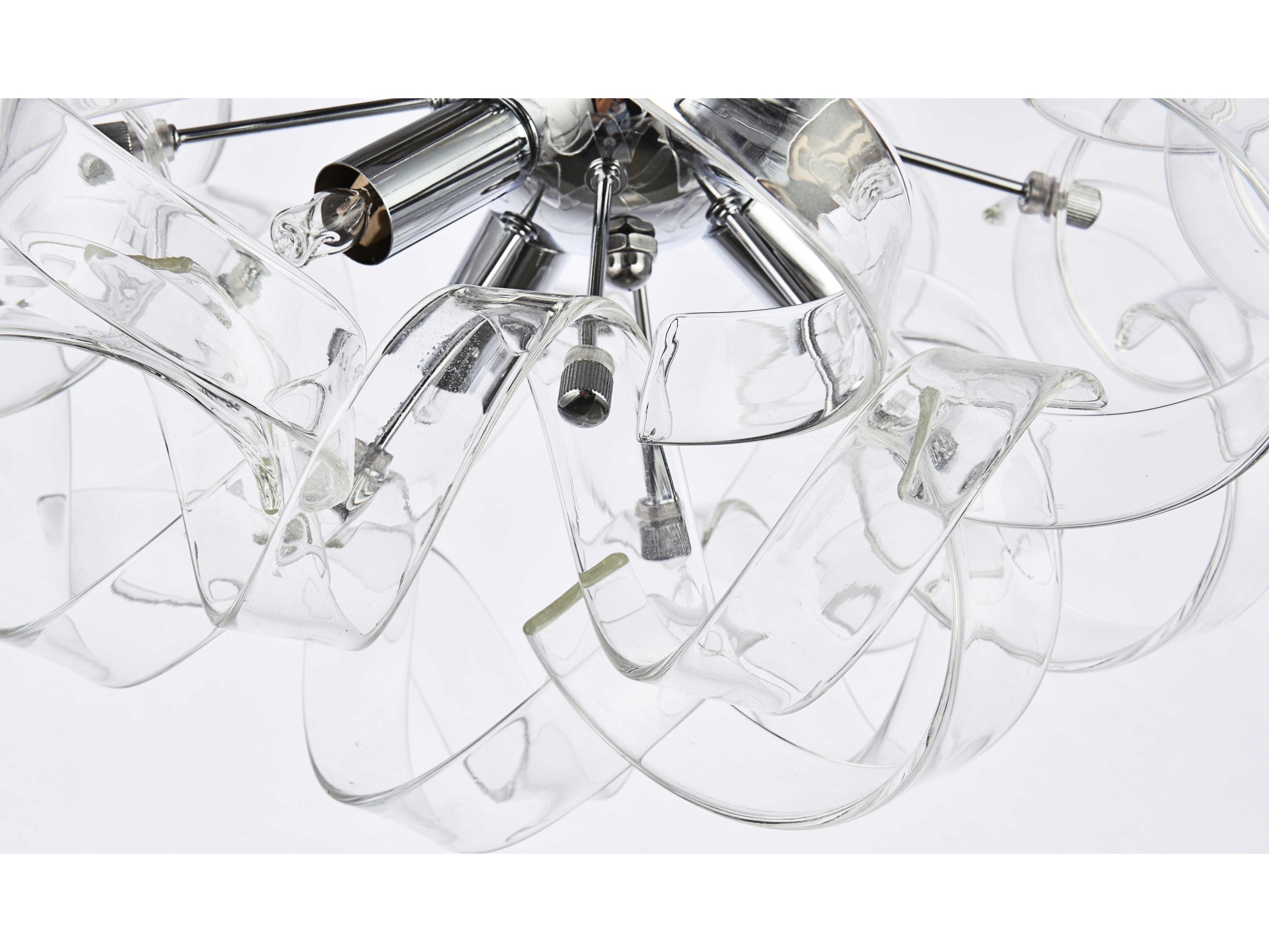 Elegant Lighting Ritz 4-Light Chrome Flush Mount