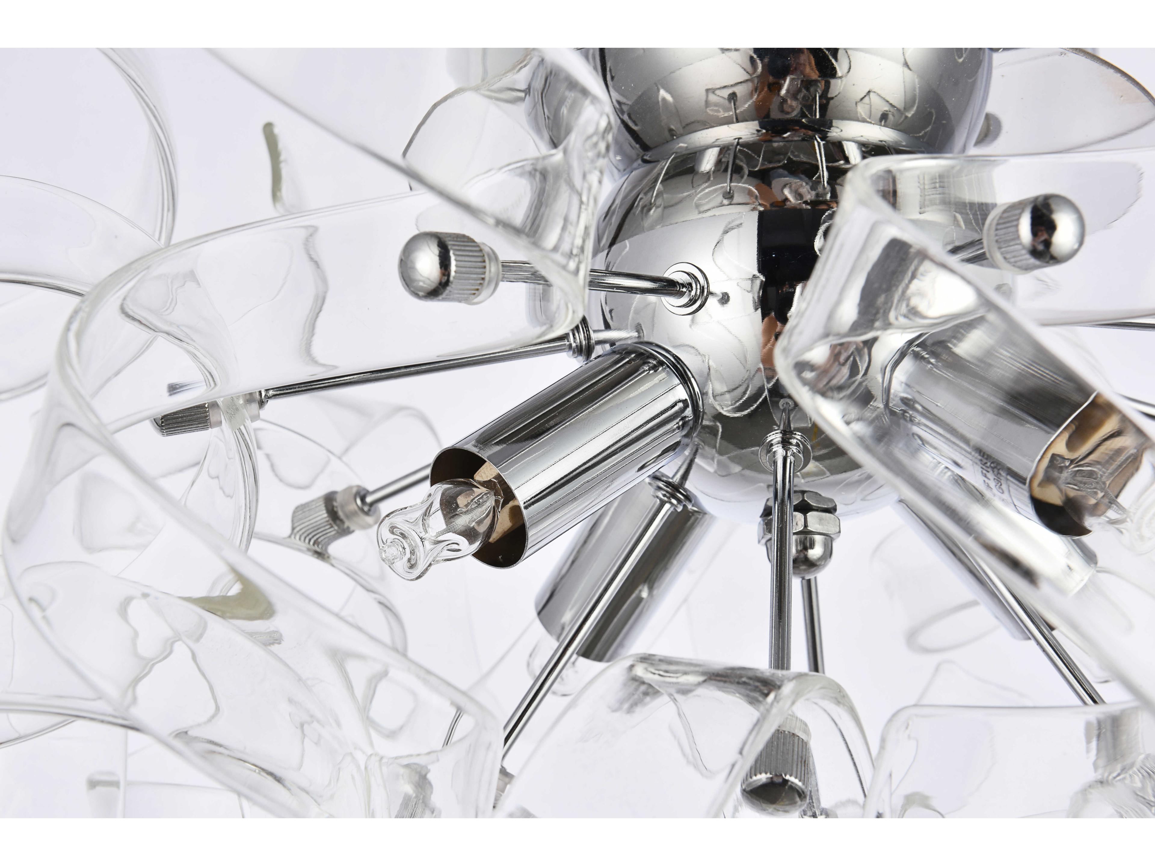 Elegant Lighting Ritz 4-Light Chrome Flush Mount