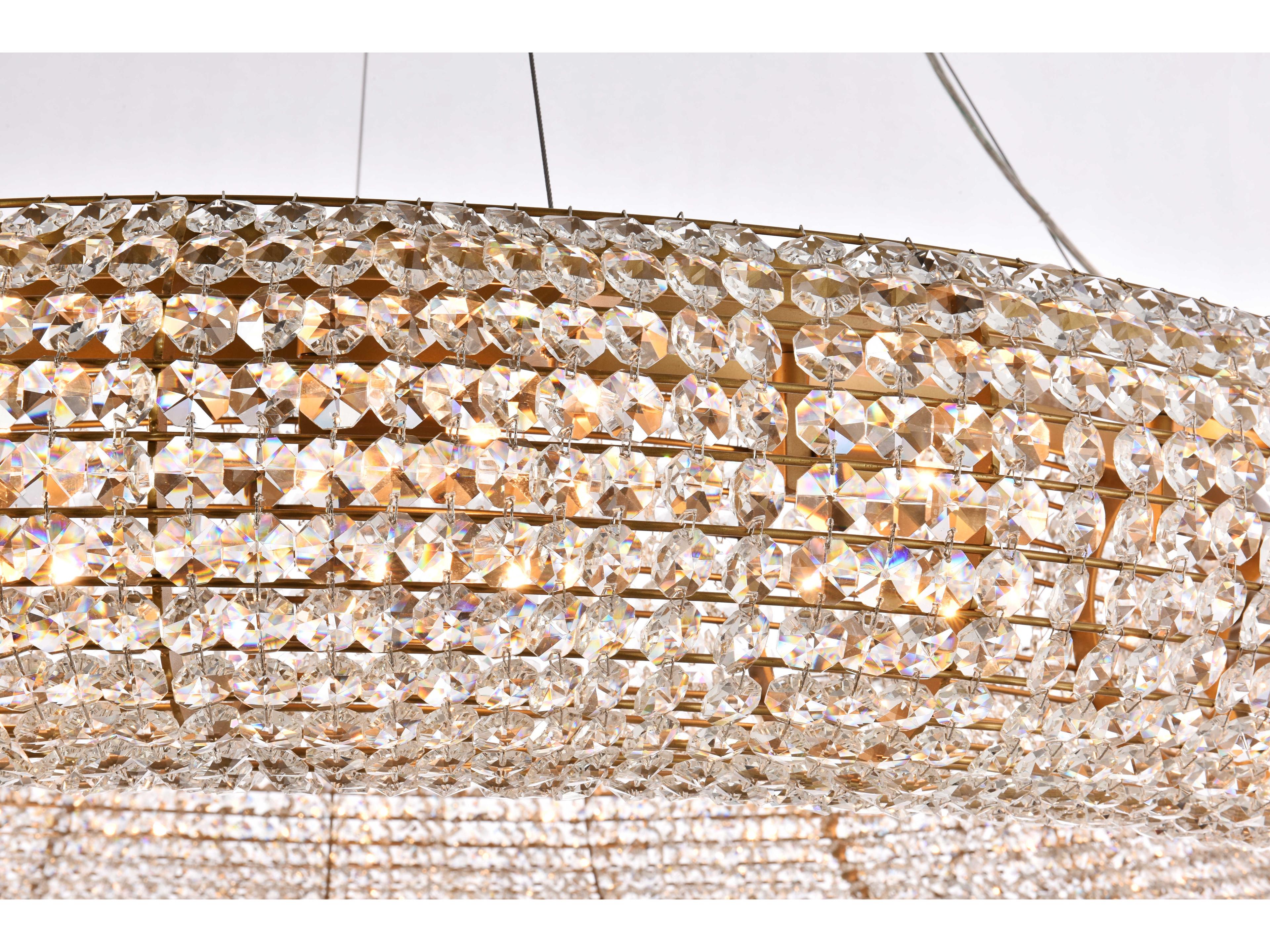 Elegant Lighting Paris 20-Light Brass Crystal Round Pendant