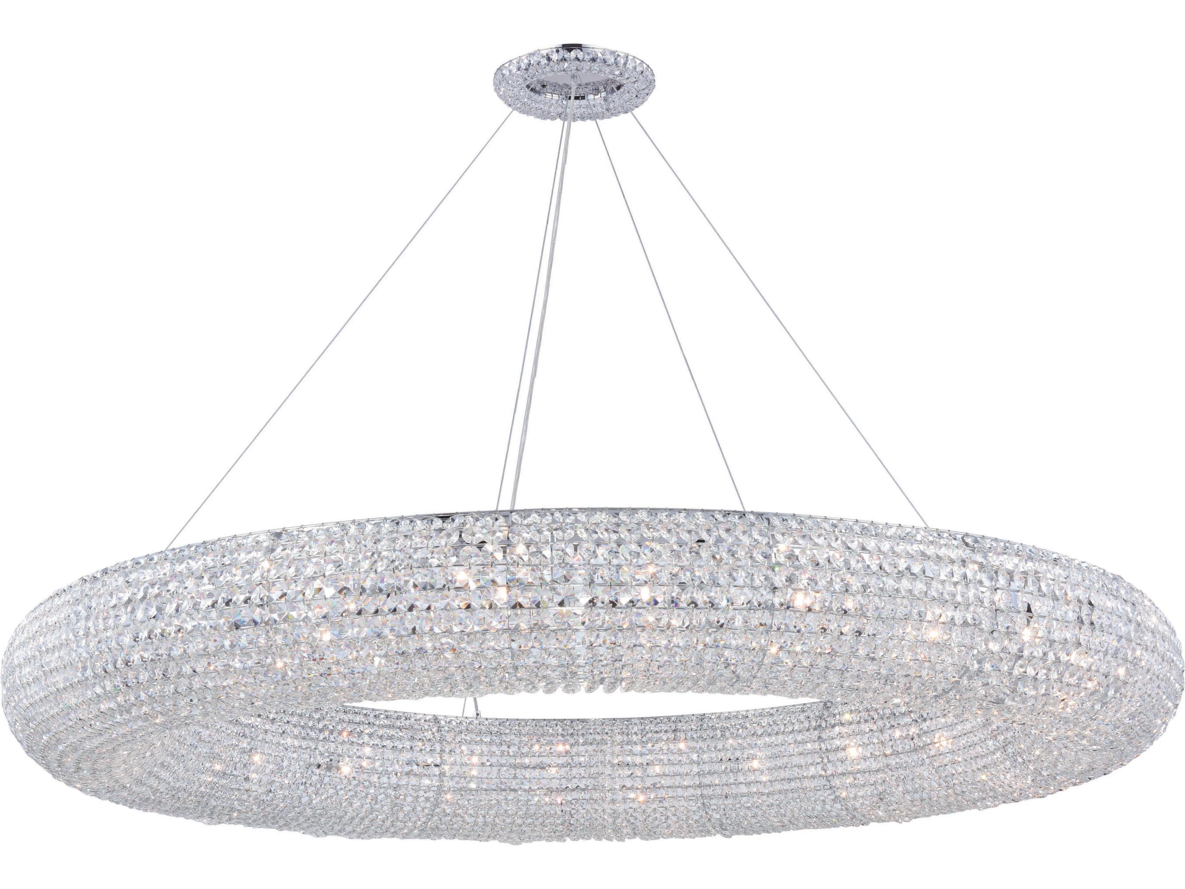 Paris 24-Light Chrome Clear Crystal Round Pendant