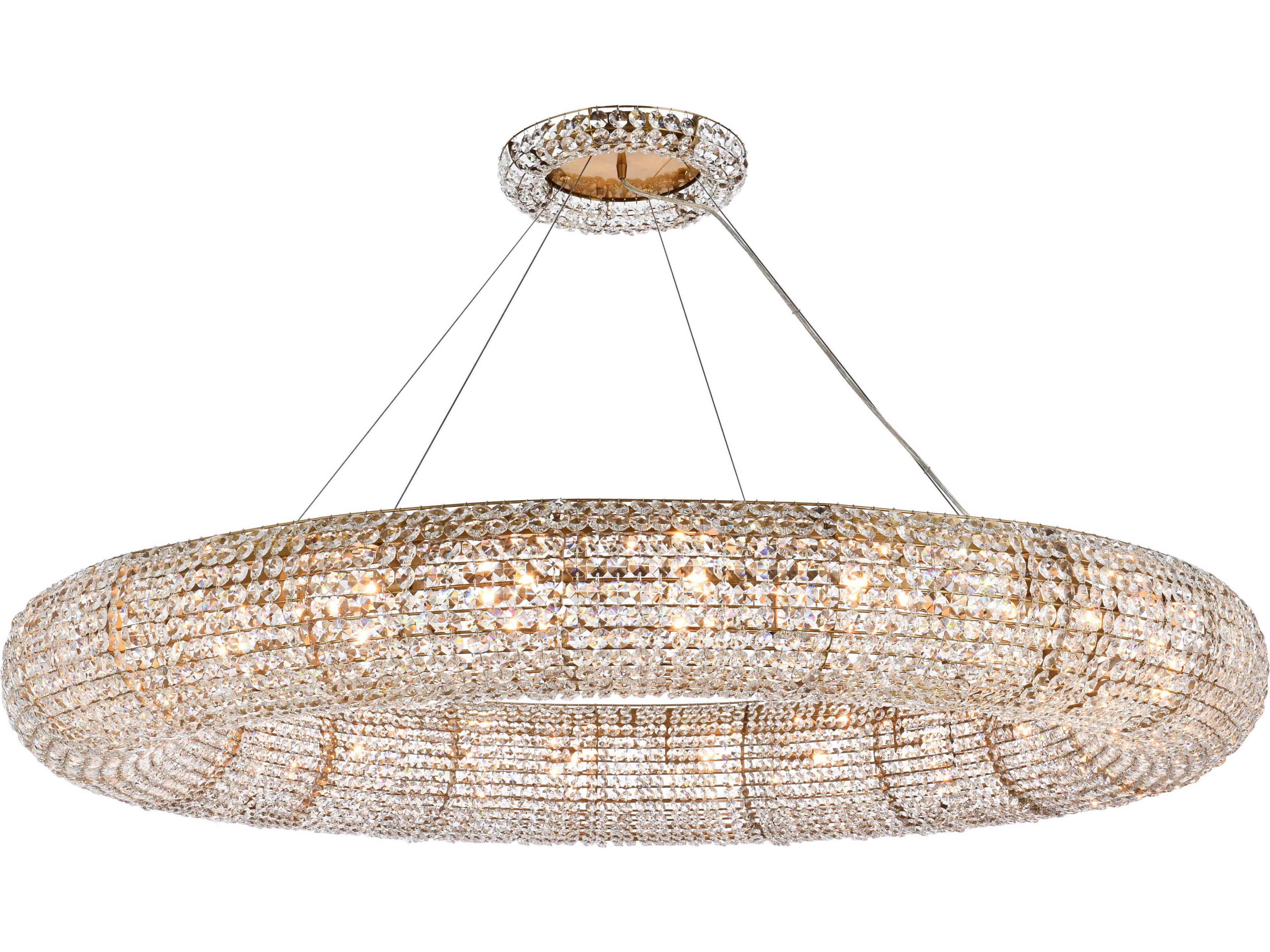 Paris 24-Light Brass Crystal Round Pendant