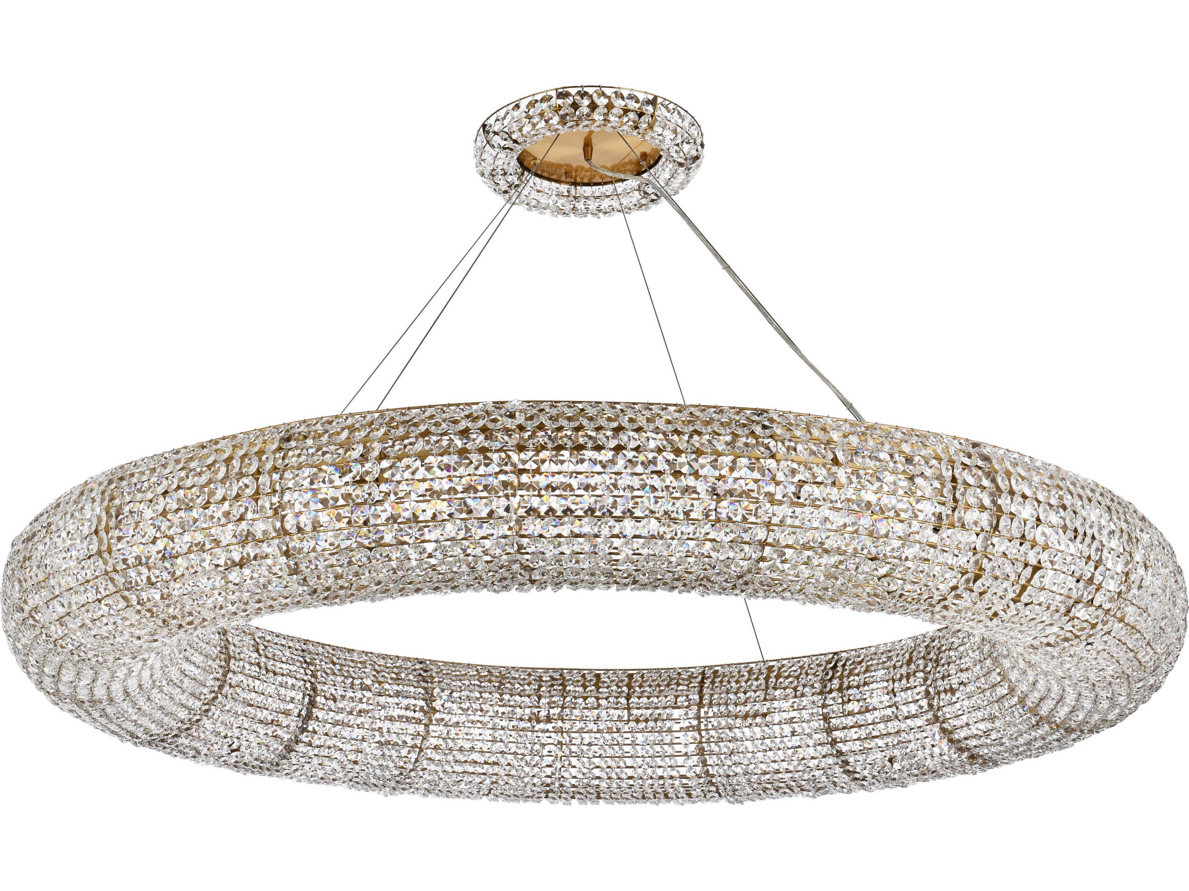 Elegant Lighting Paris 24-Light Brass Crystal Round Pendant