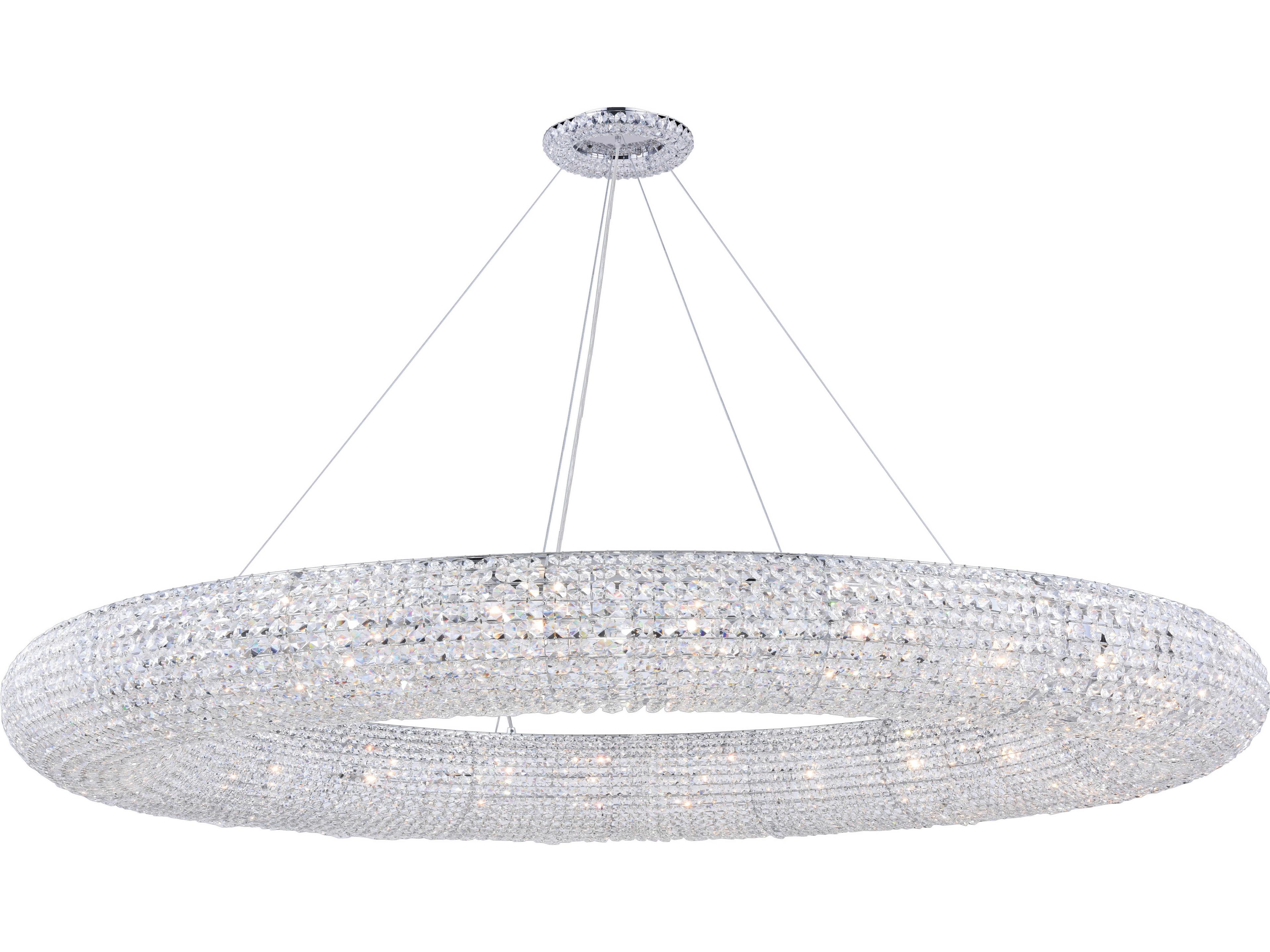Paris 30-Light Chrome Clear Crystal Round Pendant