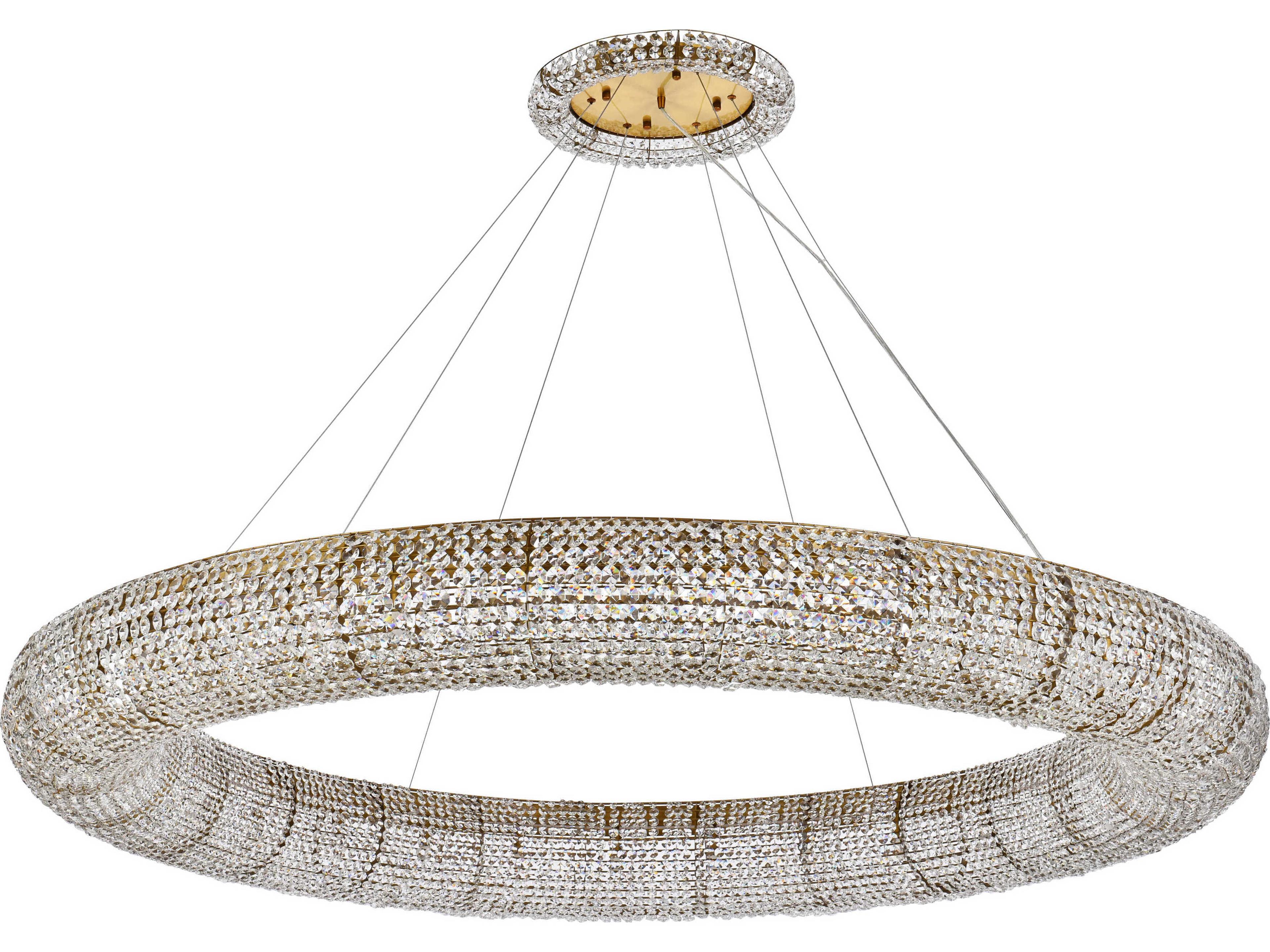 Elegant Lighting Paris 30-Light Gold And Clear Crystal Round Pendant