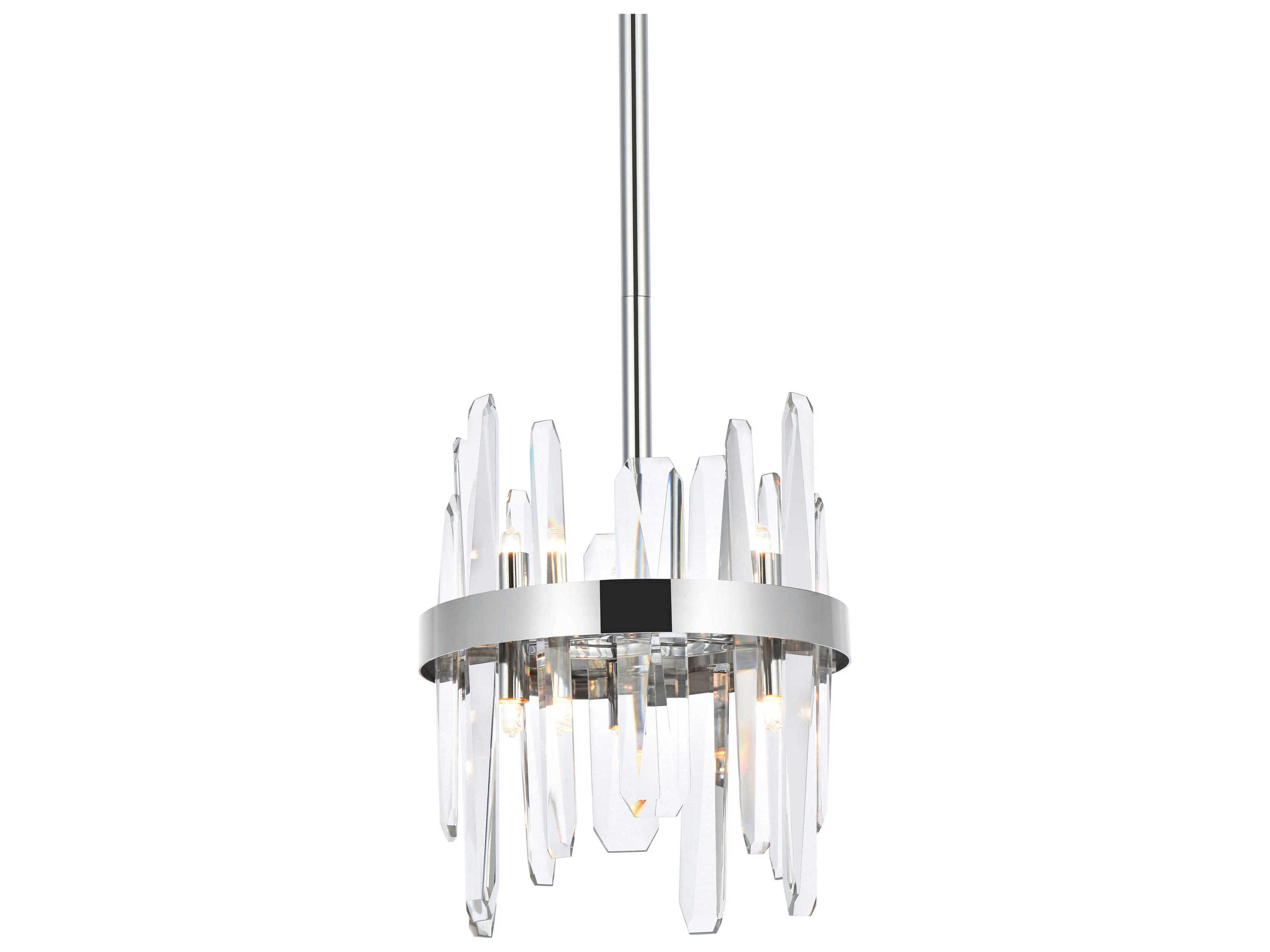 Elegant Lighting Serena 6-Light Chrome Crystal Linear Mini Pendant