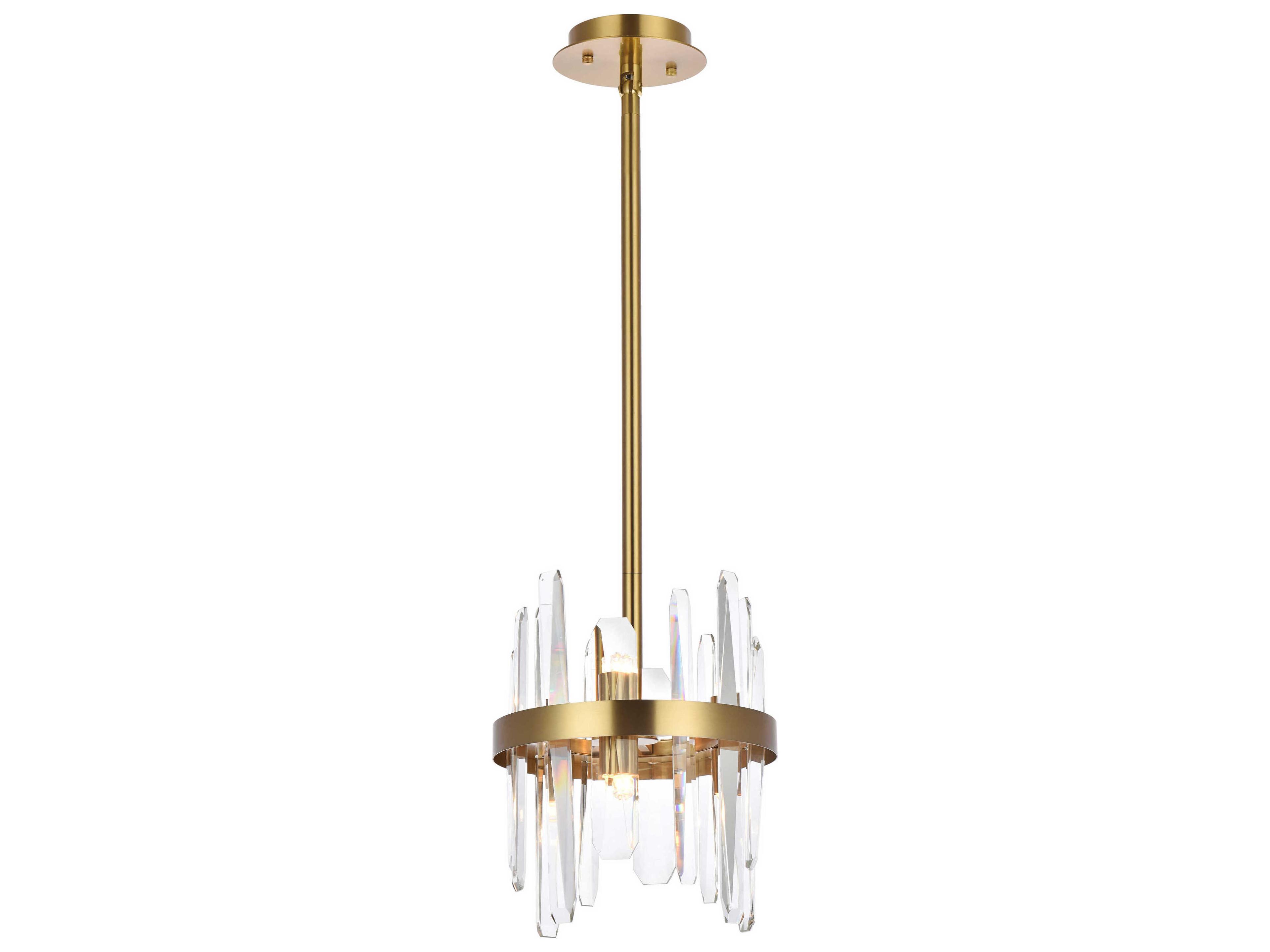 Serena 6-Light Satin Gold Crystal Linear Mini Pendant
