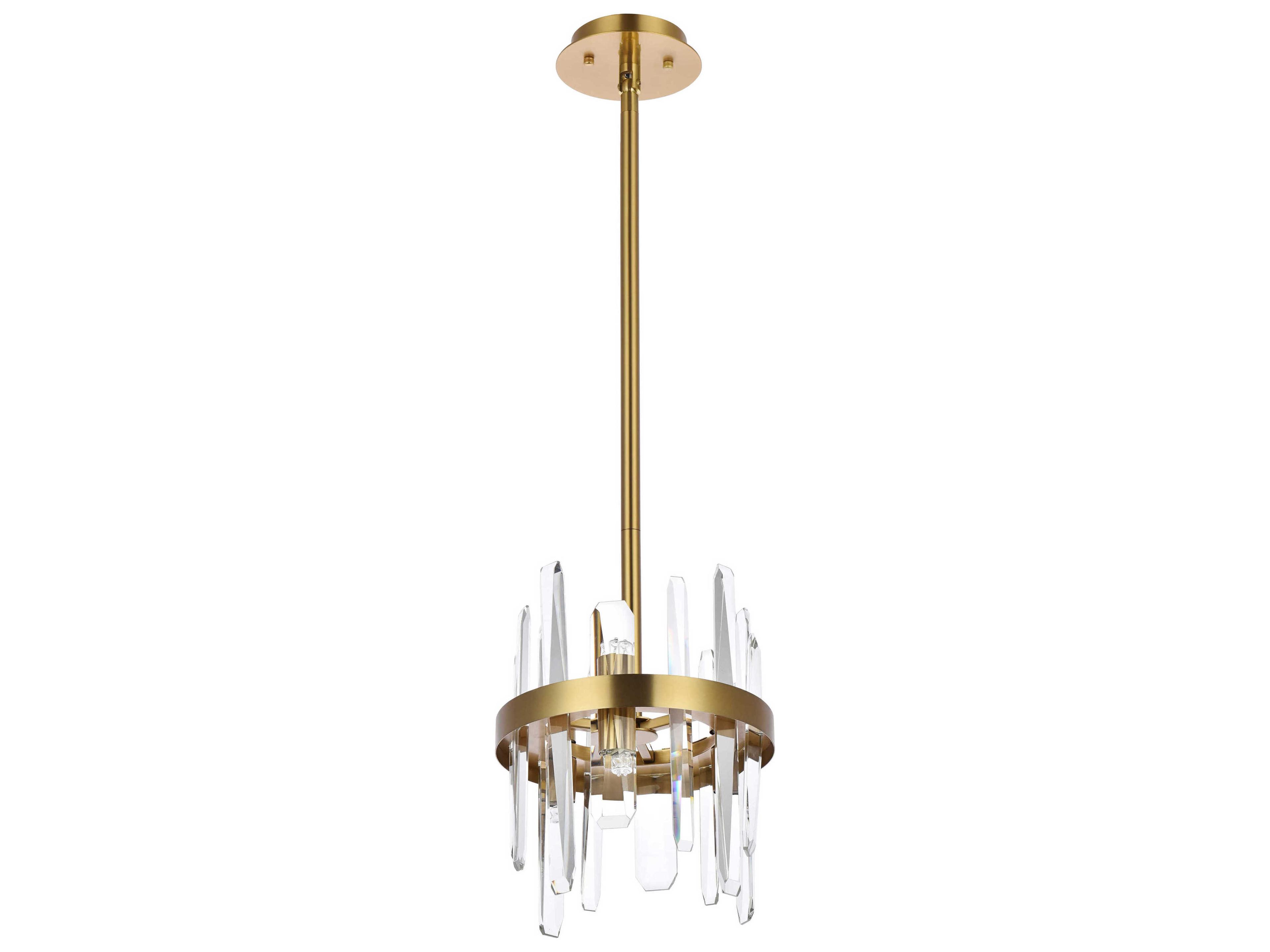 Elegant Lighting Serena 6-Light Satin Gold Crystal Linear Mini Pendant