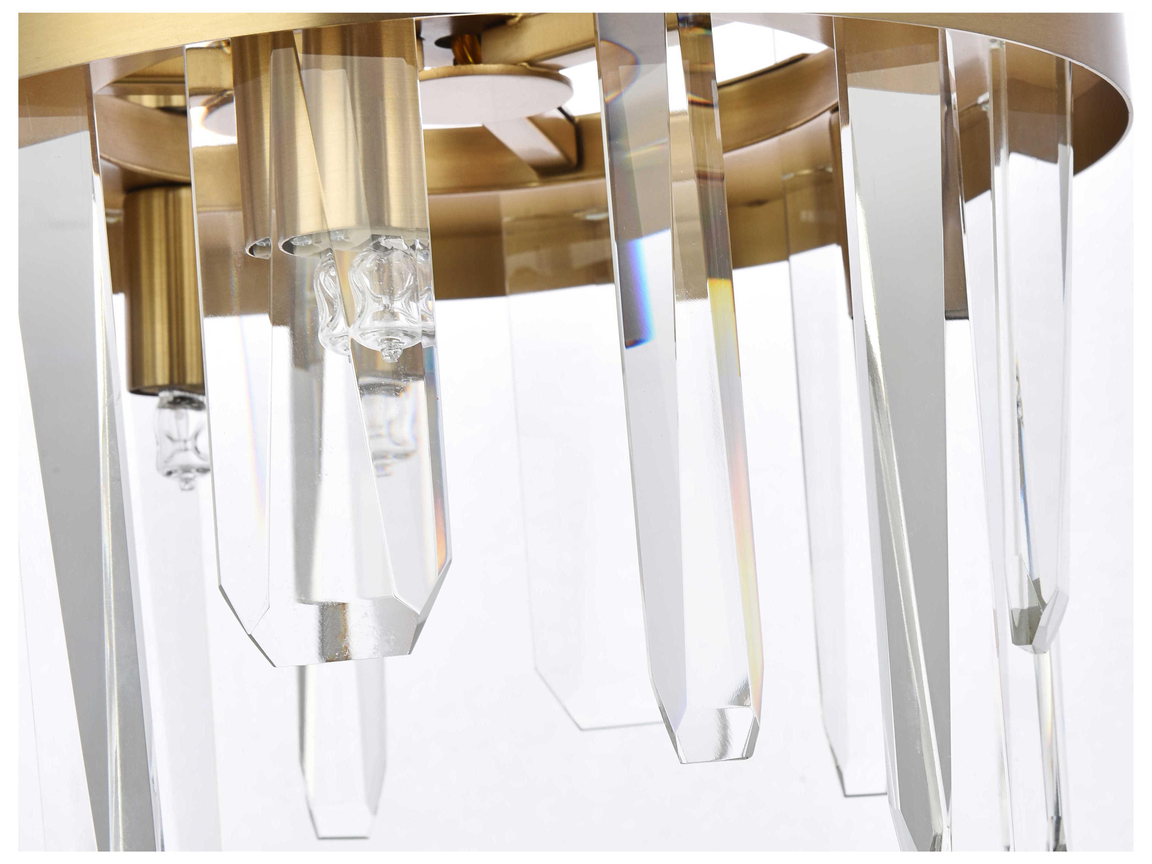 Elegant Lighting Serena 6-Light Satin Gold Crystal Linear Mini Pendant