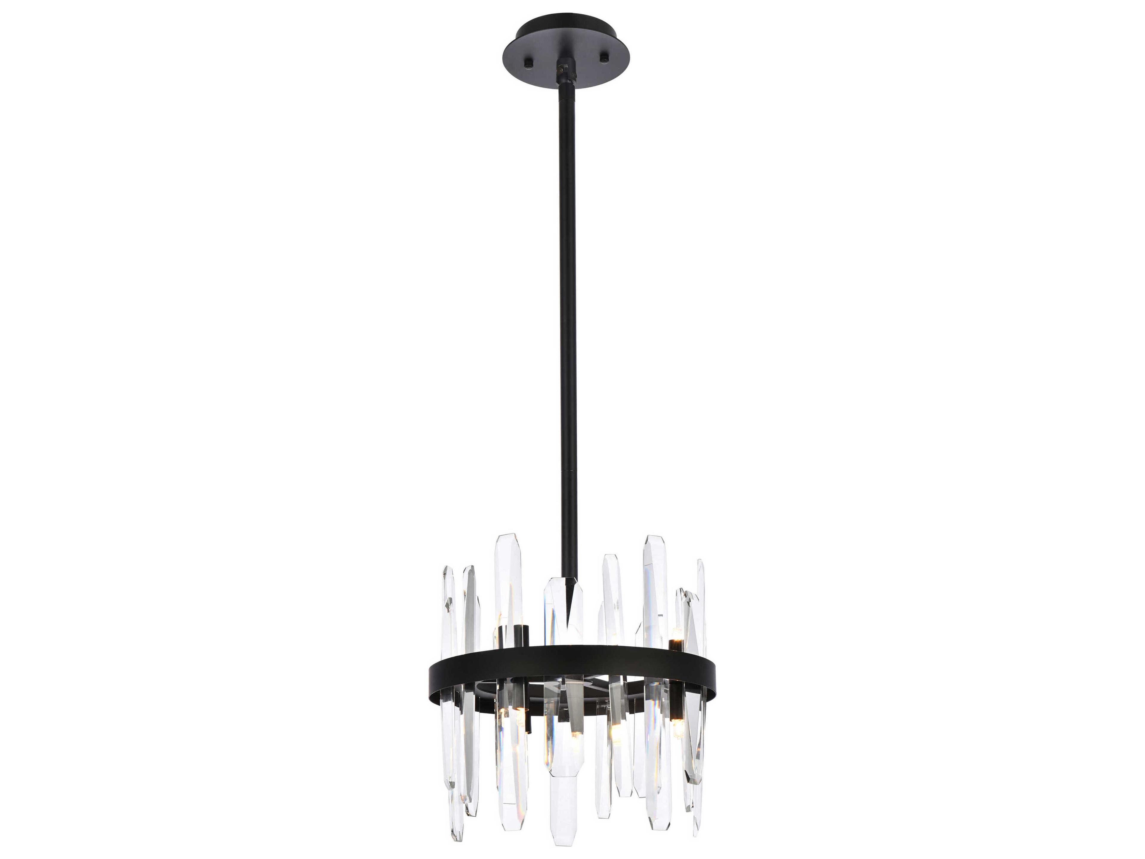 Serena 6-Light Black Crystal Linear Mini Pendant