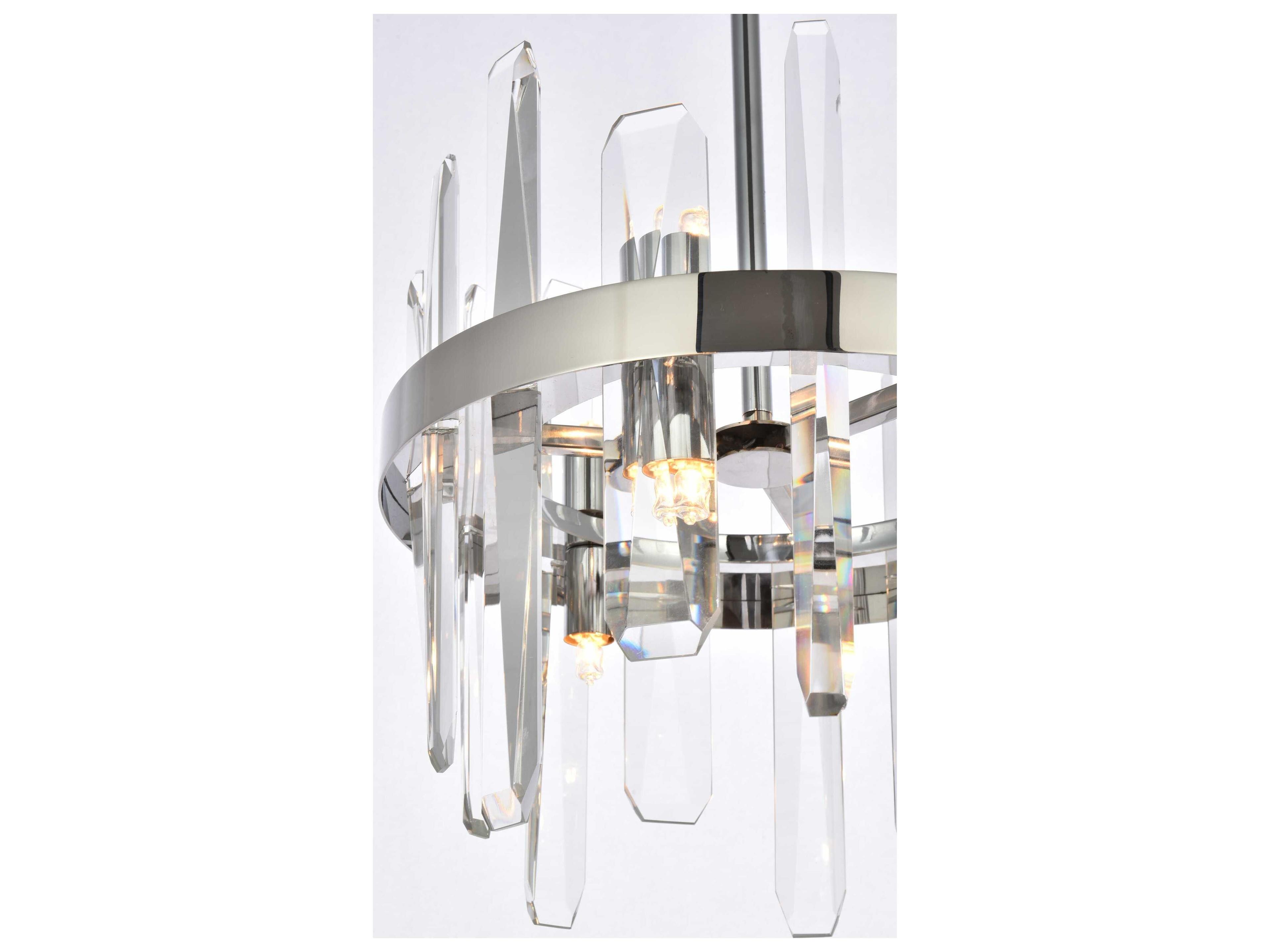 Elegant Lighting Serena 6-Light Chrome Crystal Linear Mini Pendant