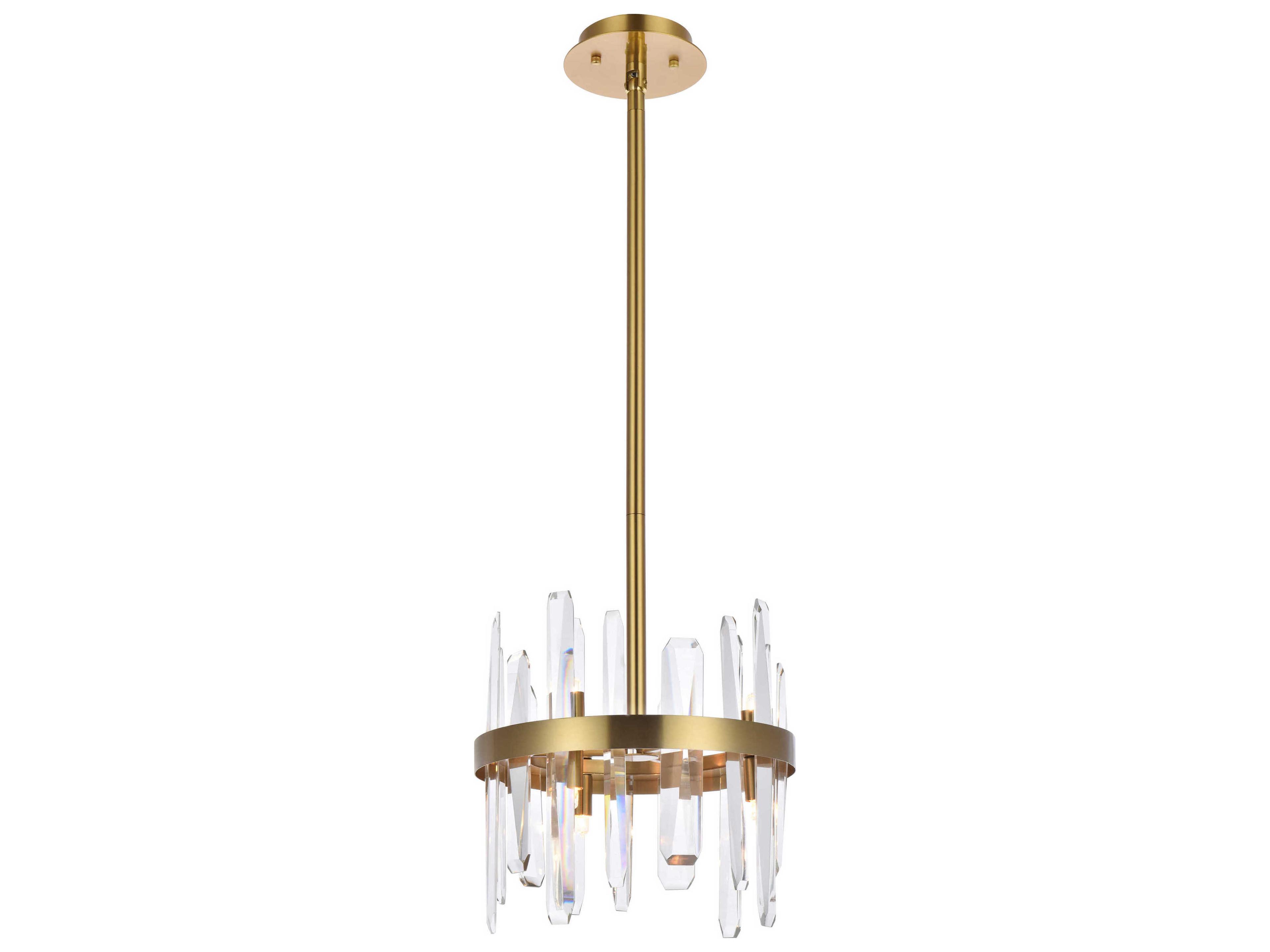 Serena 6-Light Satin Gold Crystal Linear Mini Pendant
