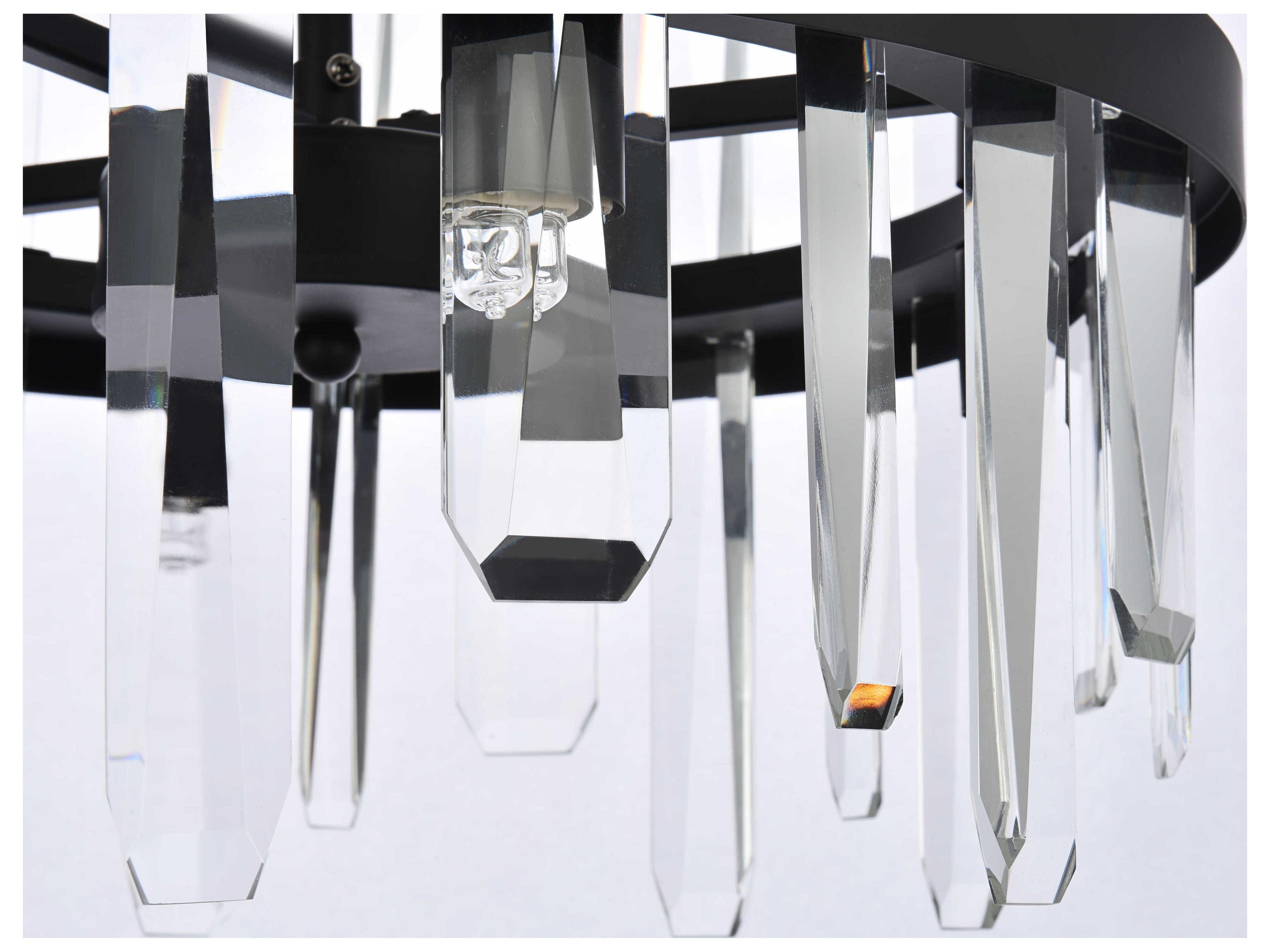 Elegant Lighting Serena 8-Light Black Crystal Linear Pendant