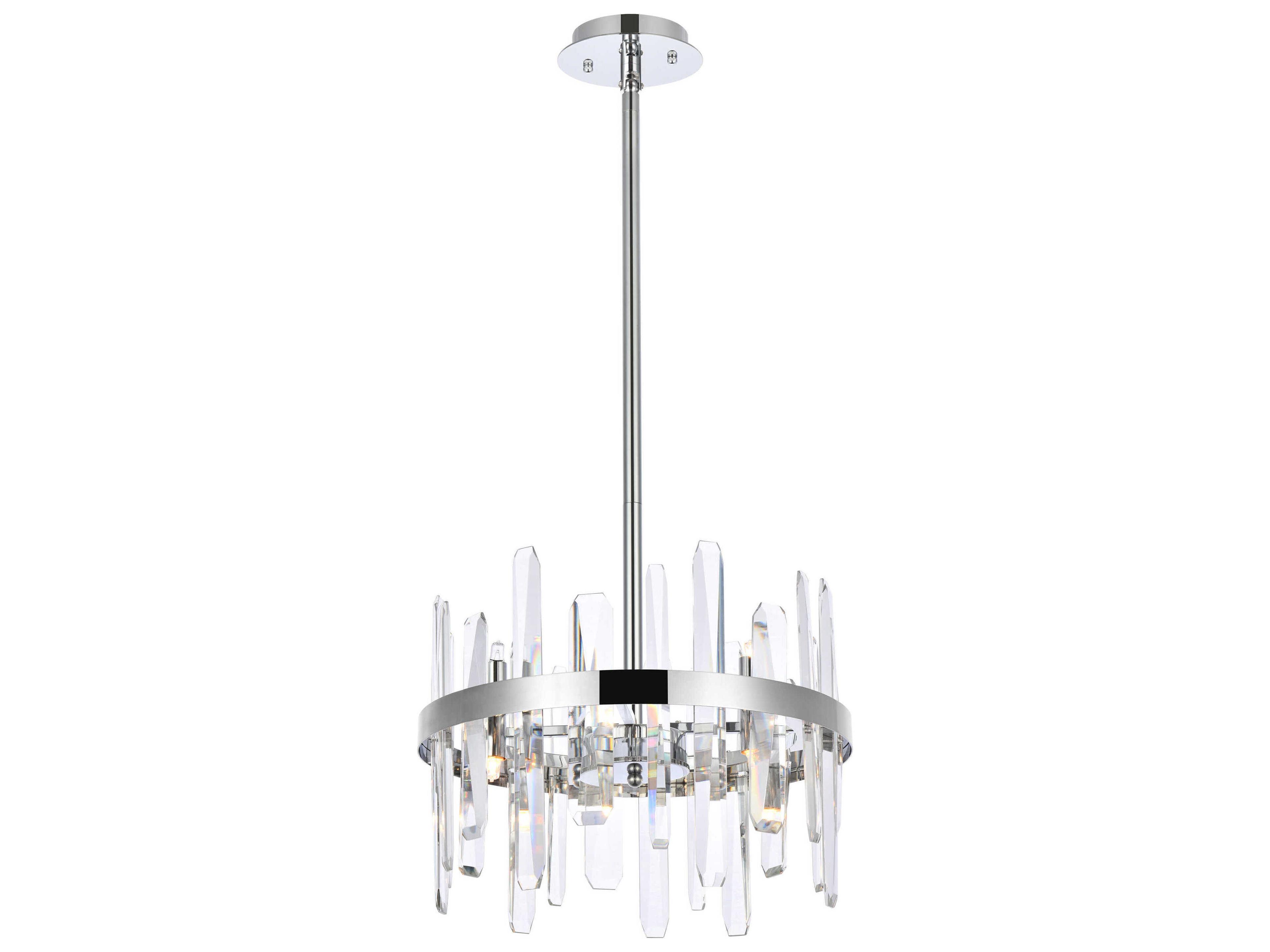 Serena 8-Light Chrome Crystal Linear Pendant