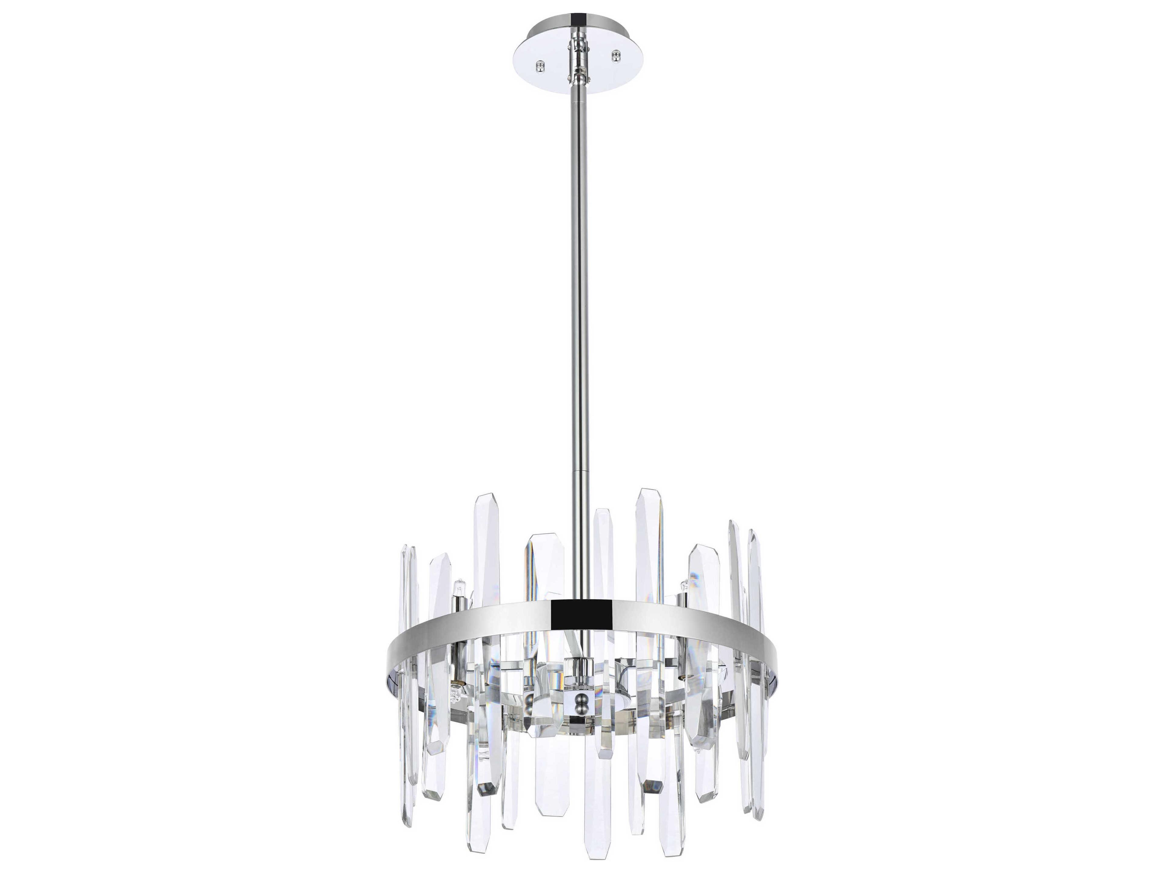 Elegant Lighting Serena 8-Light Chrome Crystal Linear Pendant