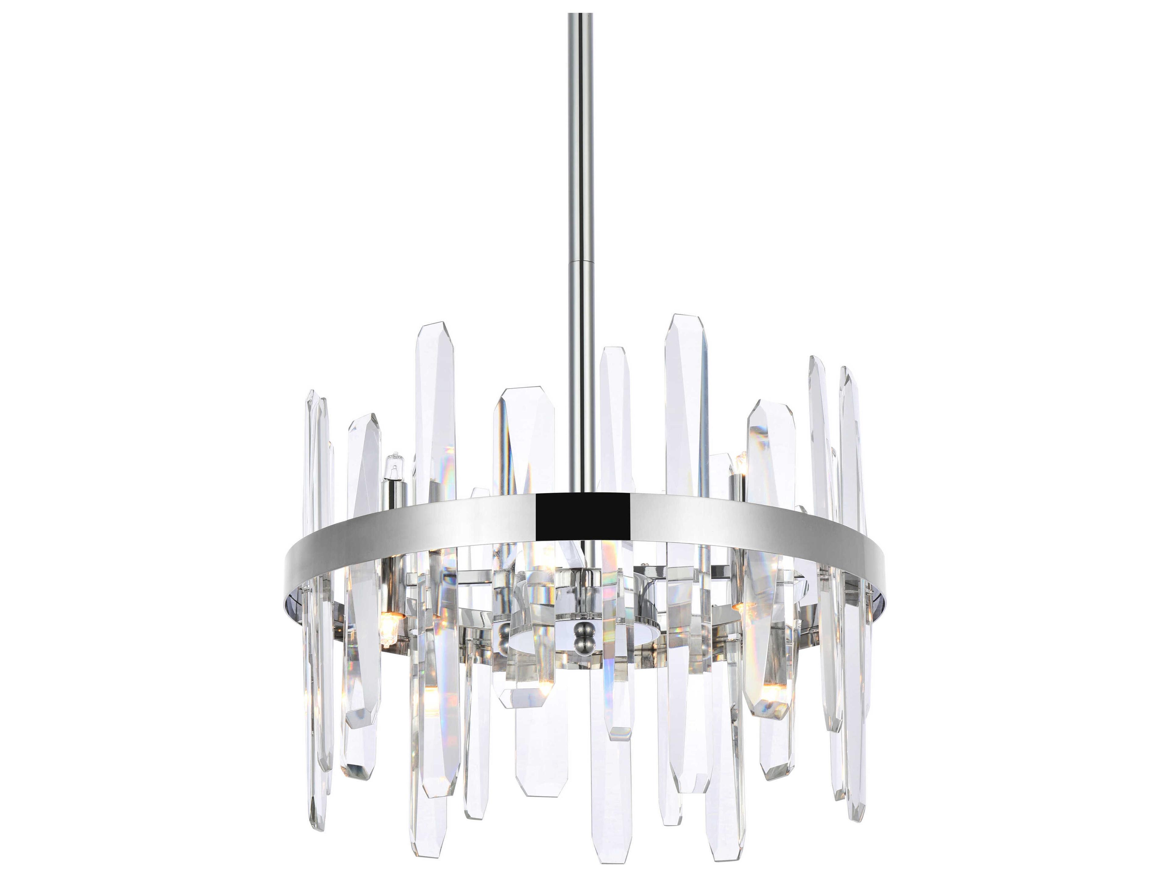 Elegant Lighting Serena 8-Light Chrome Crystal Linear Pendant