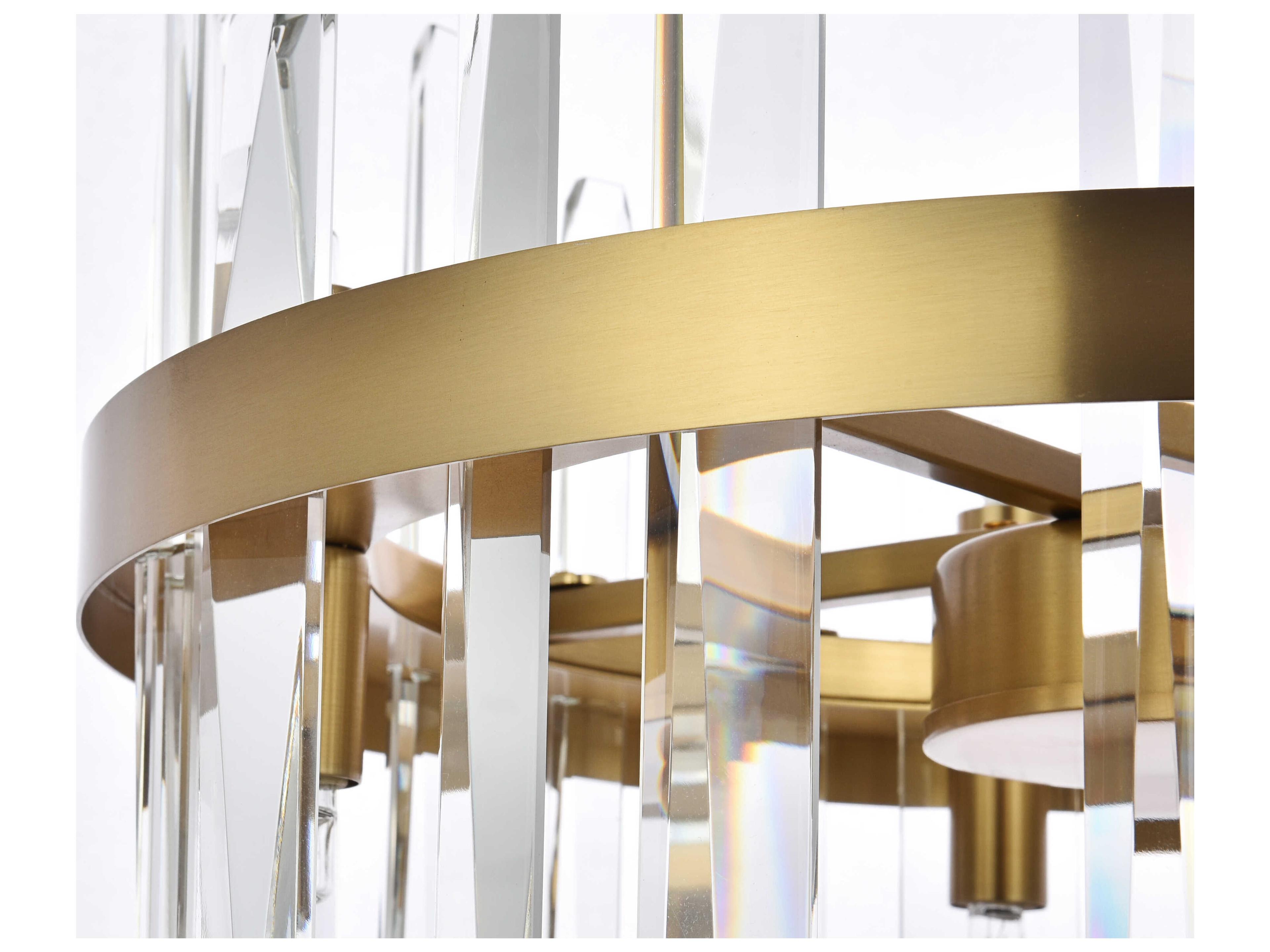 Elegant Lighting Serena 8-Light Satin Gold Crystal Linear Pendant