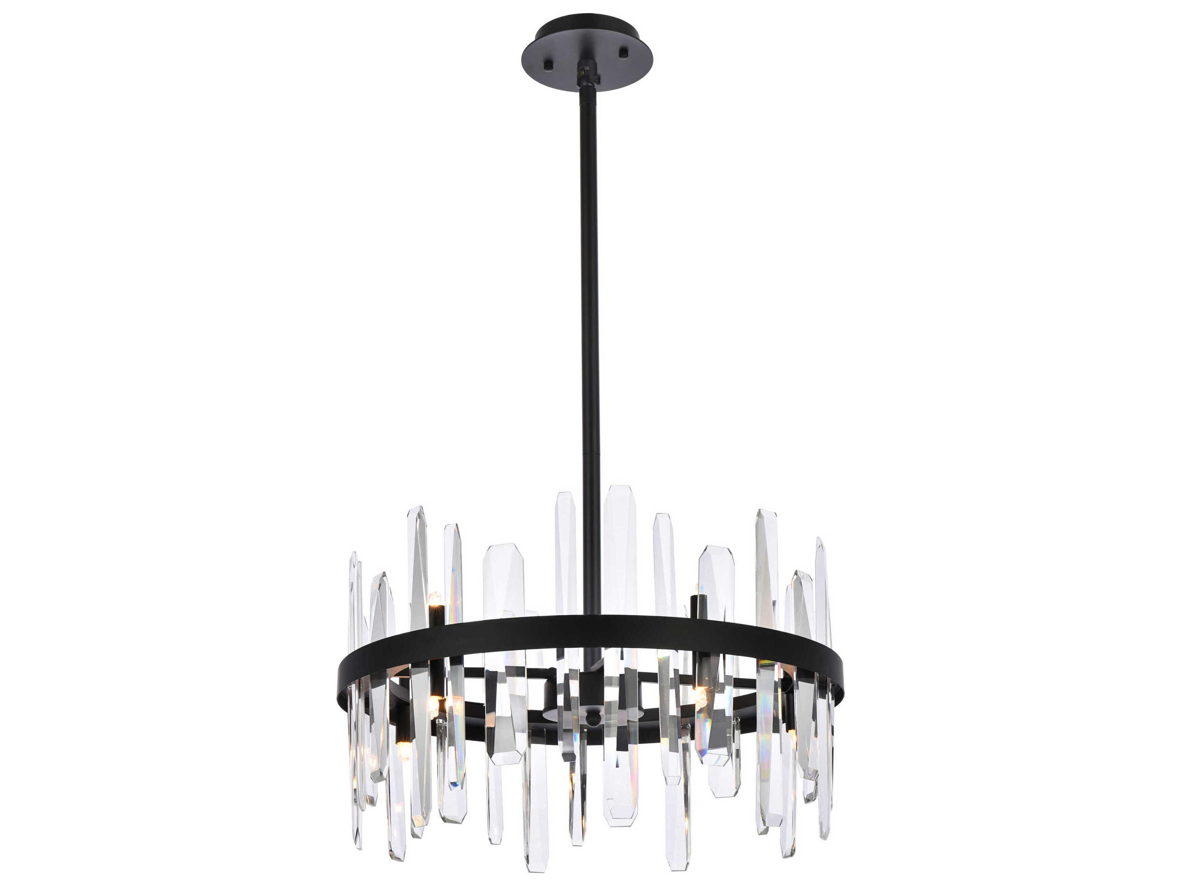 Serena 10-Light Black Crystal Linear Pendant