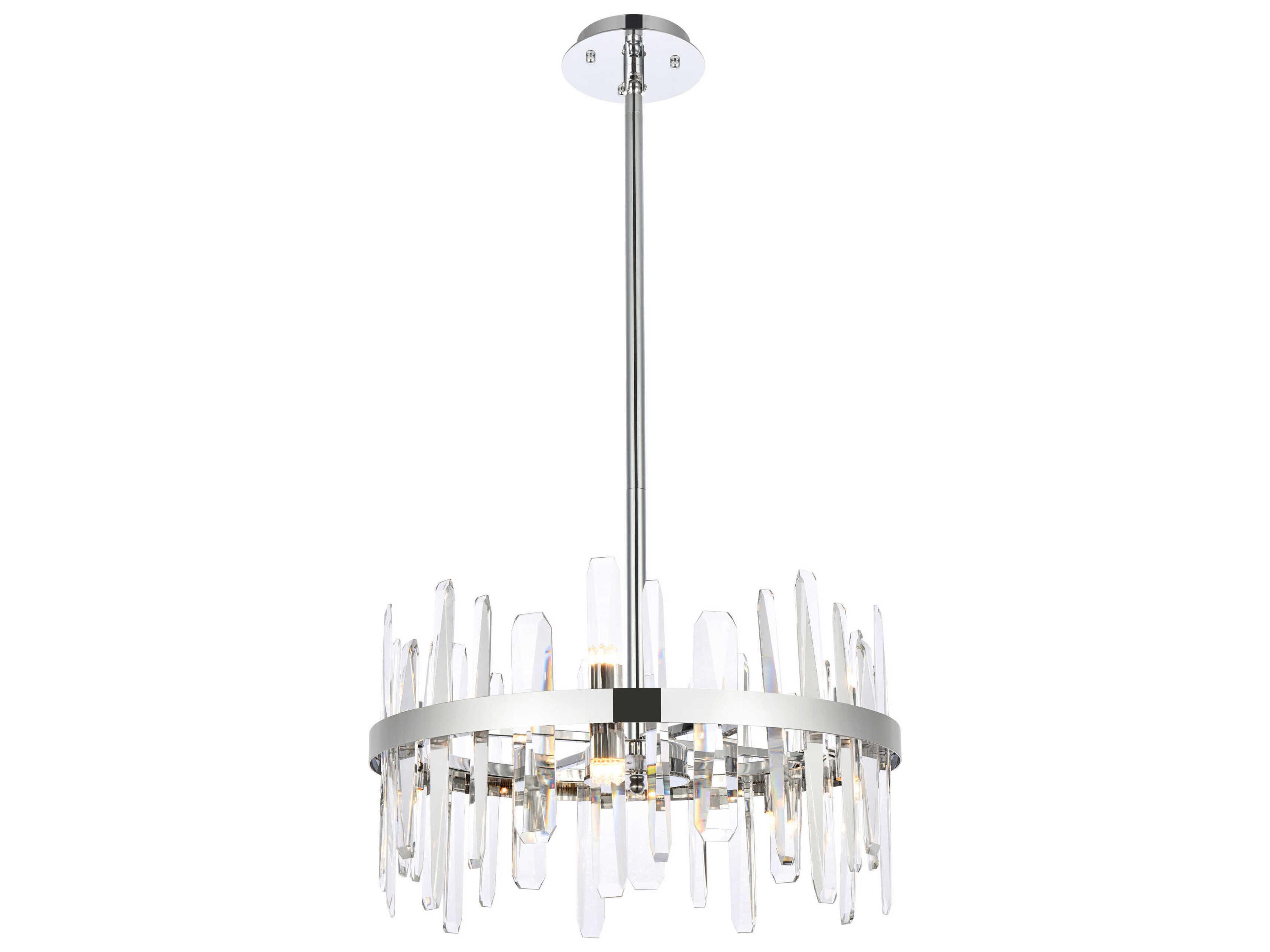 Serena 10-Light Chrome Crystal Linear Pendant