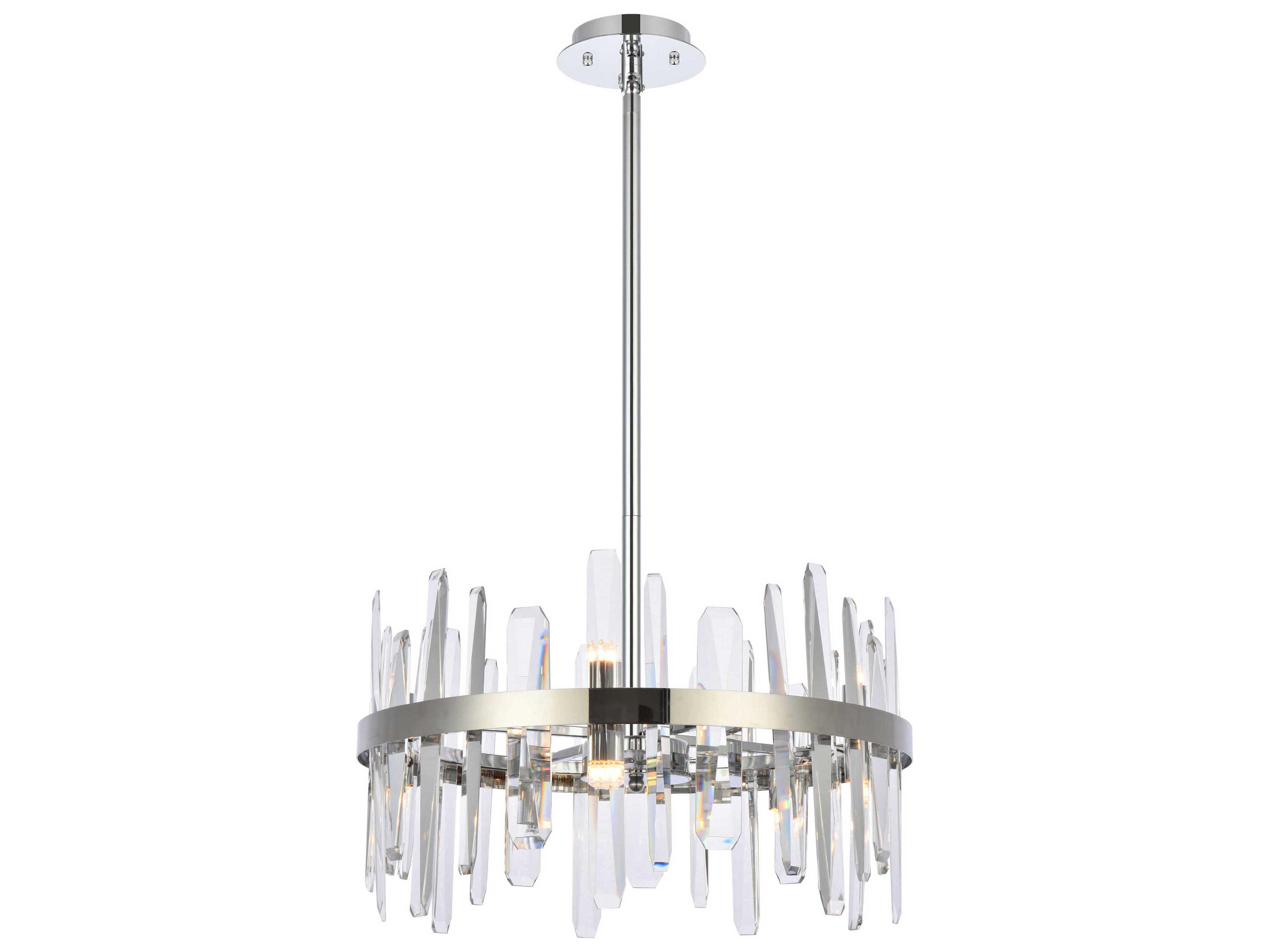 Elegant Lighting Serena 10-Light Chrome Crystal Linear Pendant